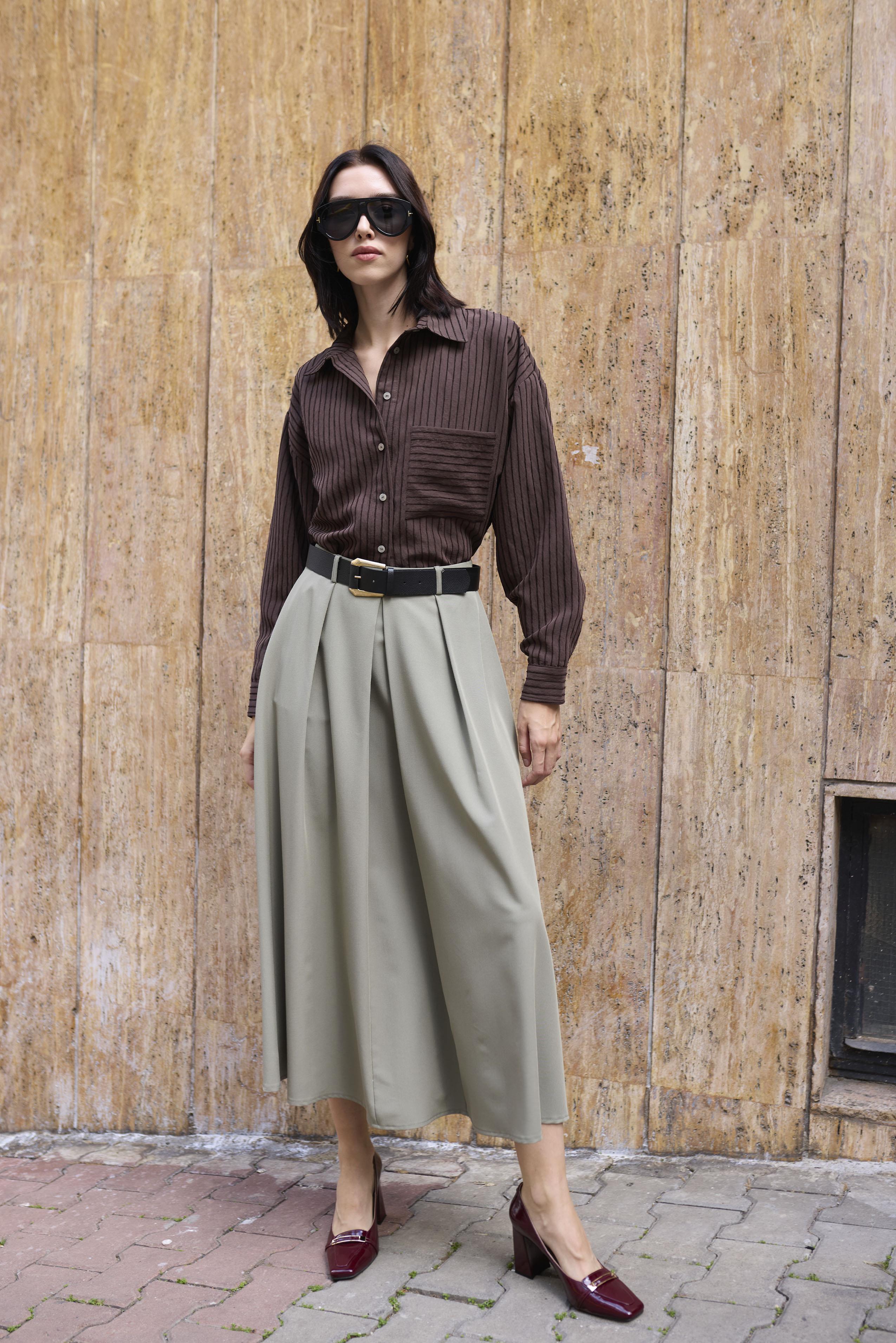 3360 POLİVİSKON KEMERLİ ETEK HAKİ