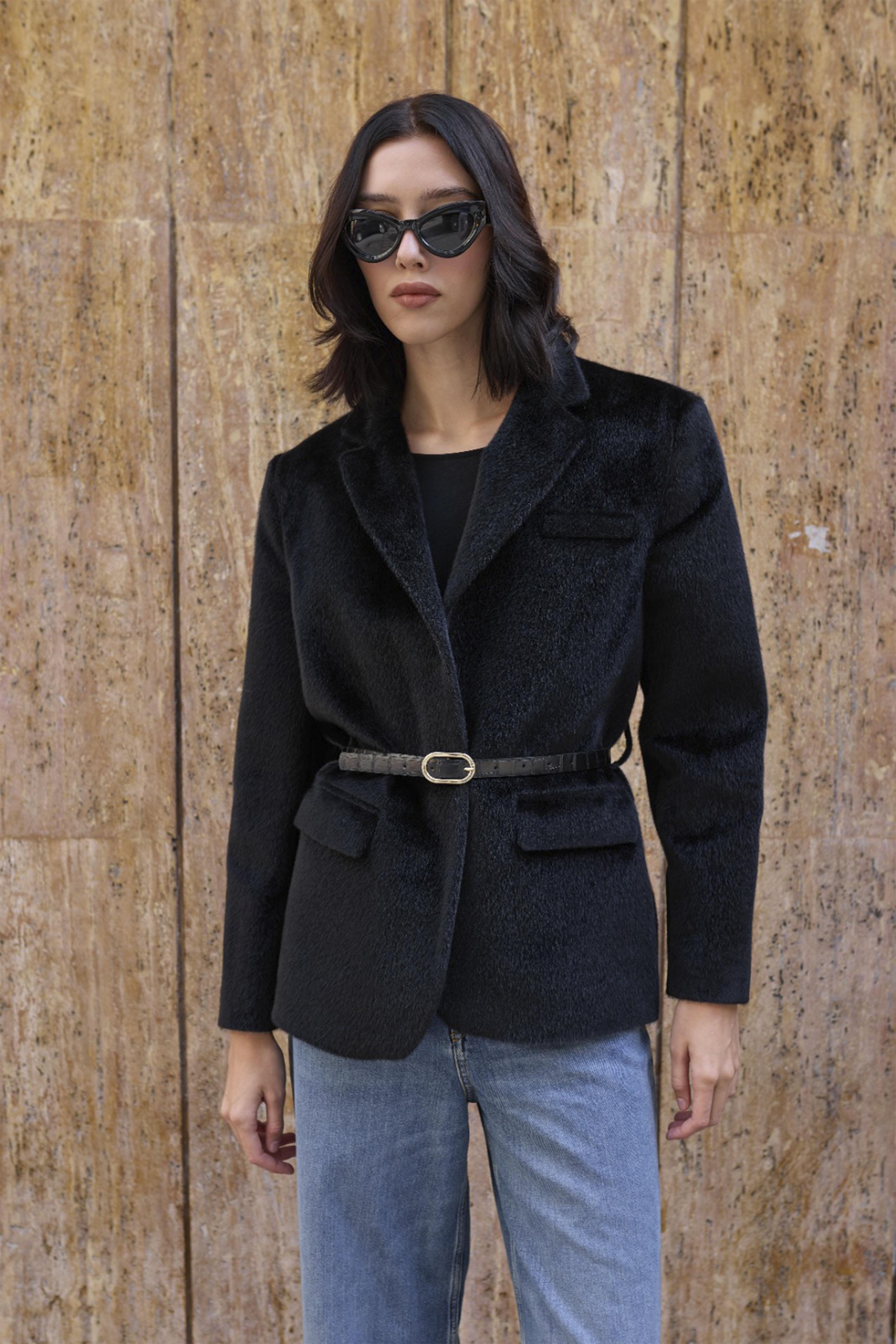 9490 PELUŞLU CEKET SİYAH