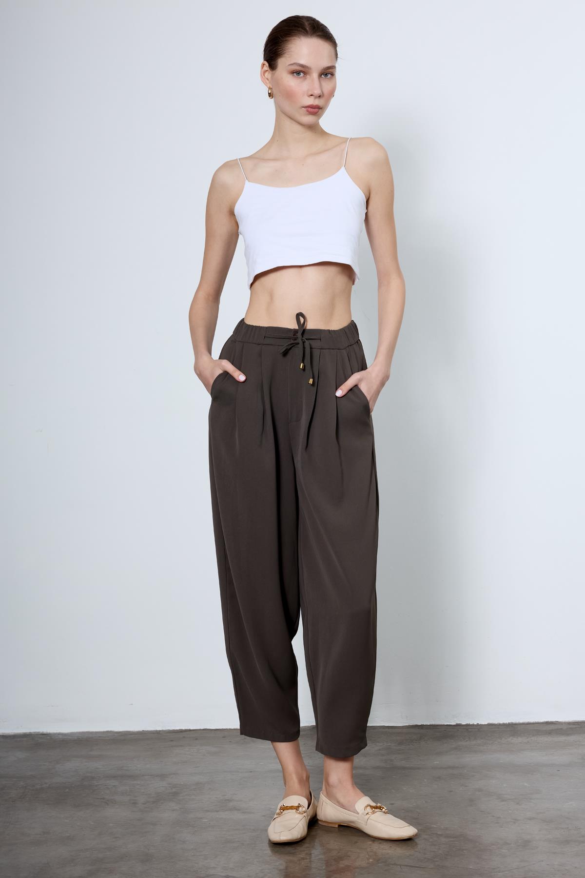 51111 PİLİLİ PANTOLON KOYU HAKİ