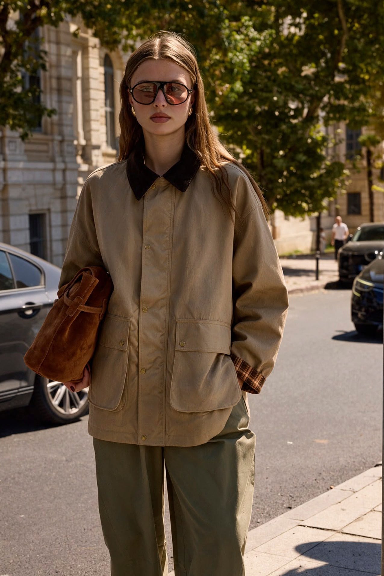 9838 KADİFE YAKALI BURBERY TRENÇ CAMEL