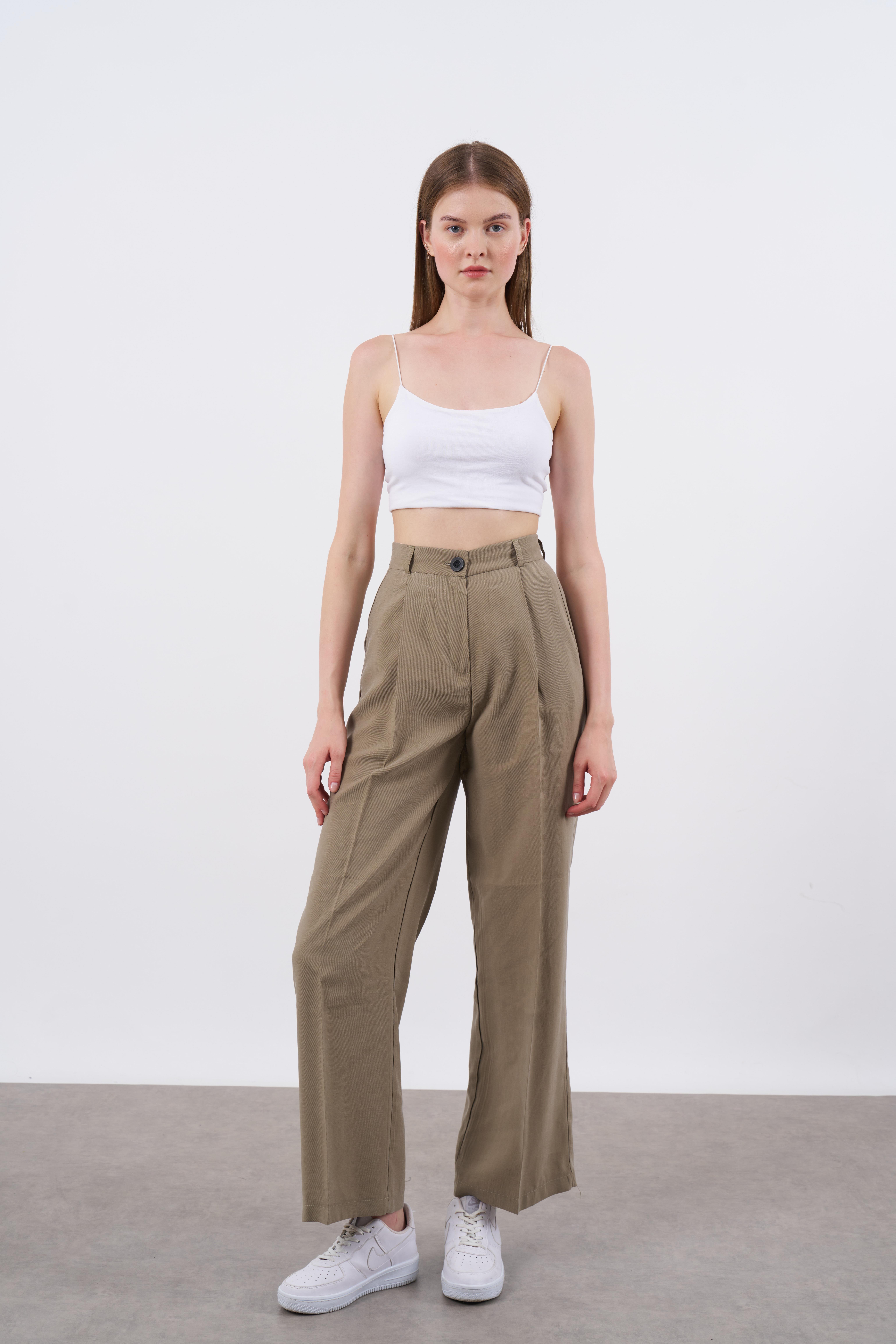 51020 TENCEL PANTOLON HAKİ