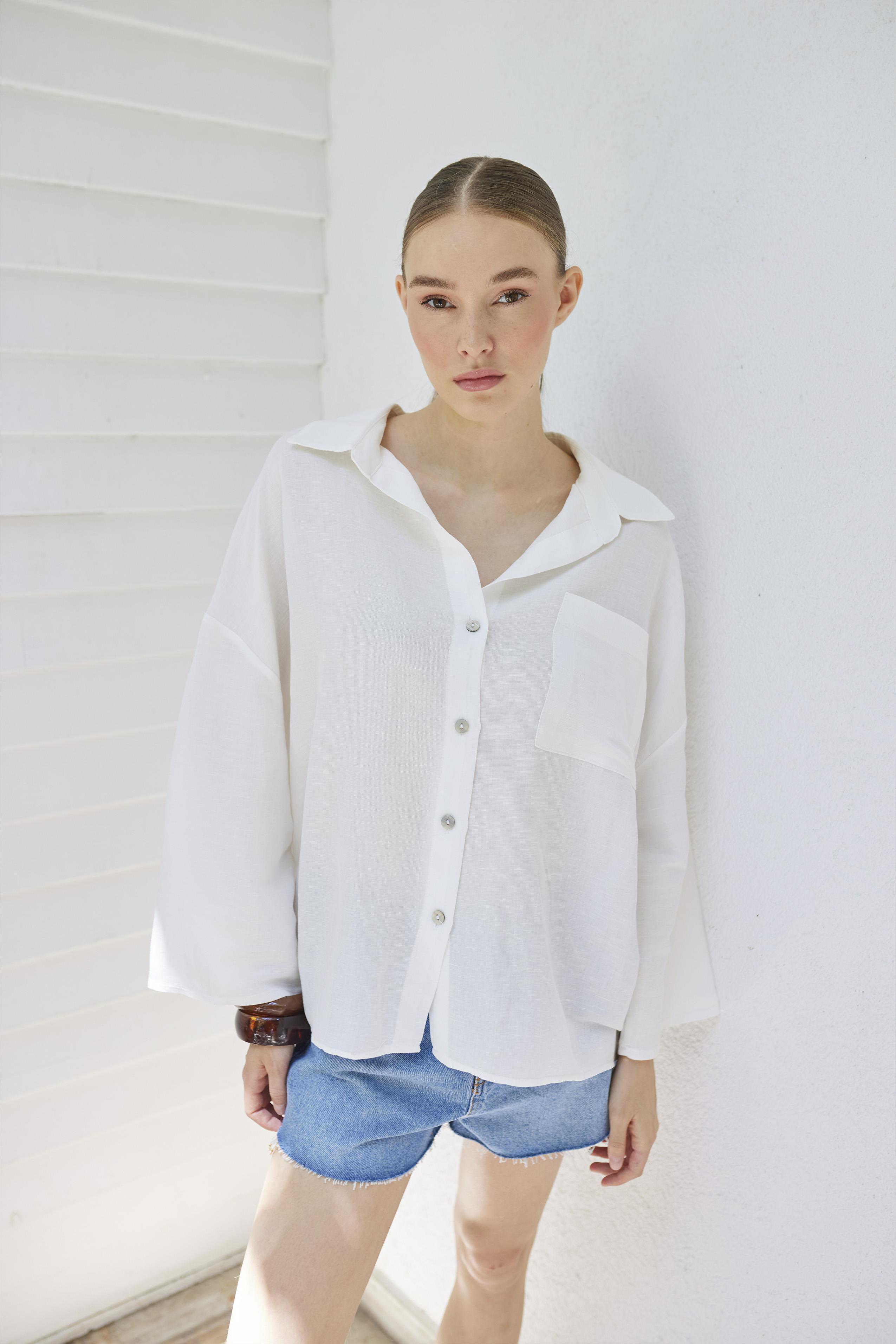 4977 OVERSIZE GÖMLEK BEYAZ