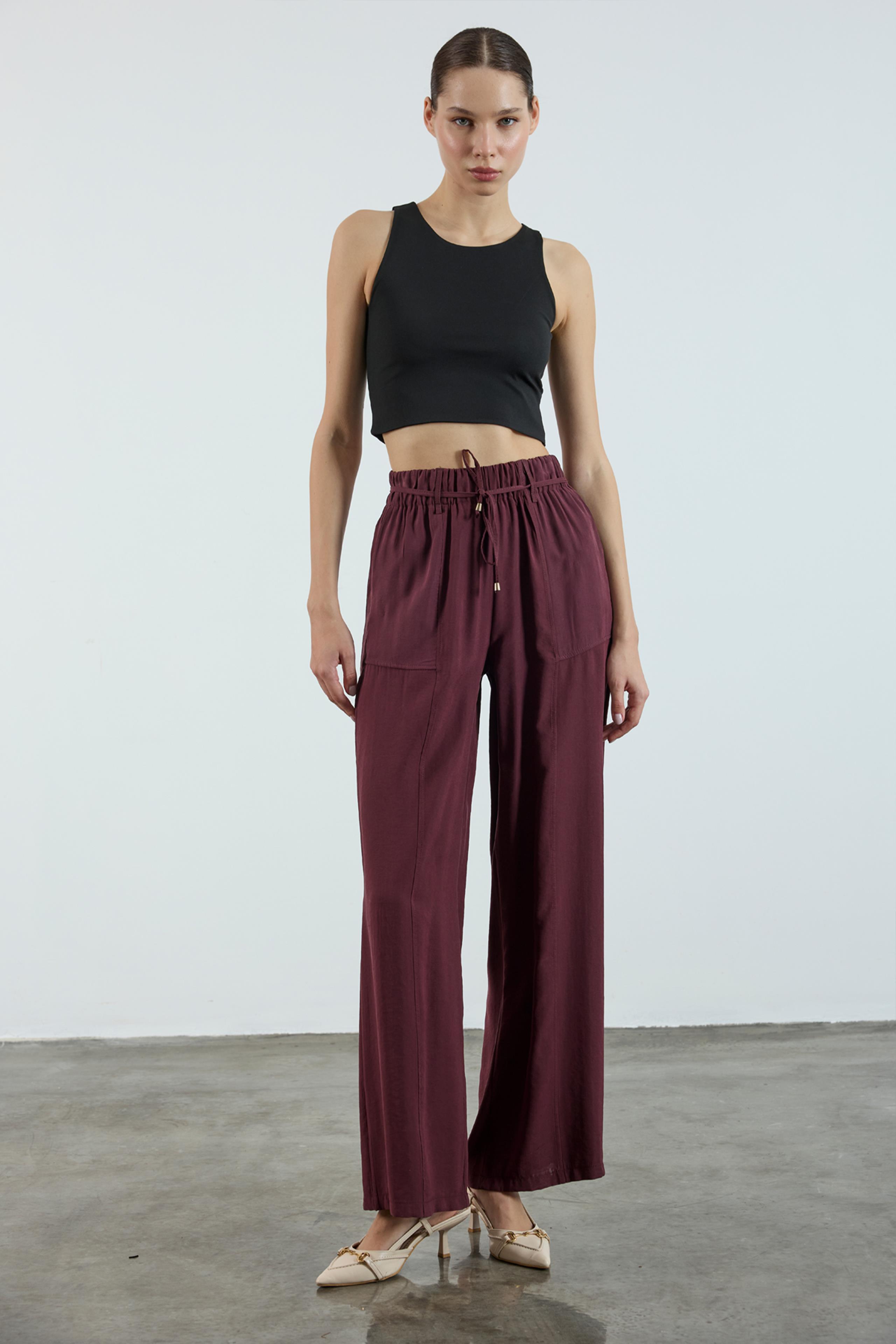 51120 BELİ LASTİKLİ PANTOLON MÜRDÜM