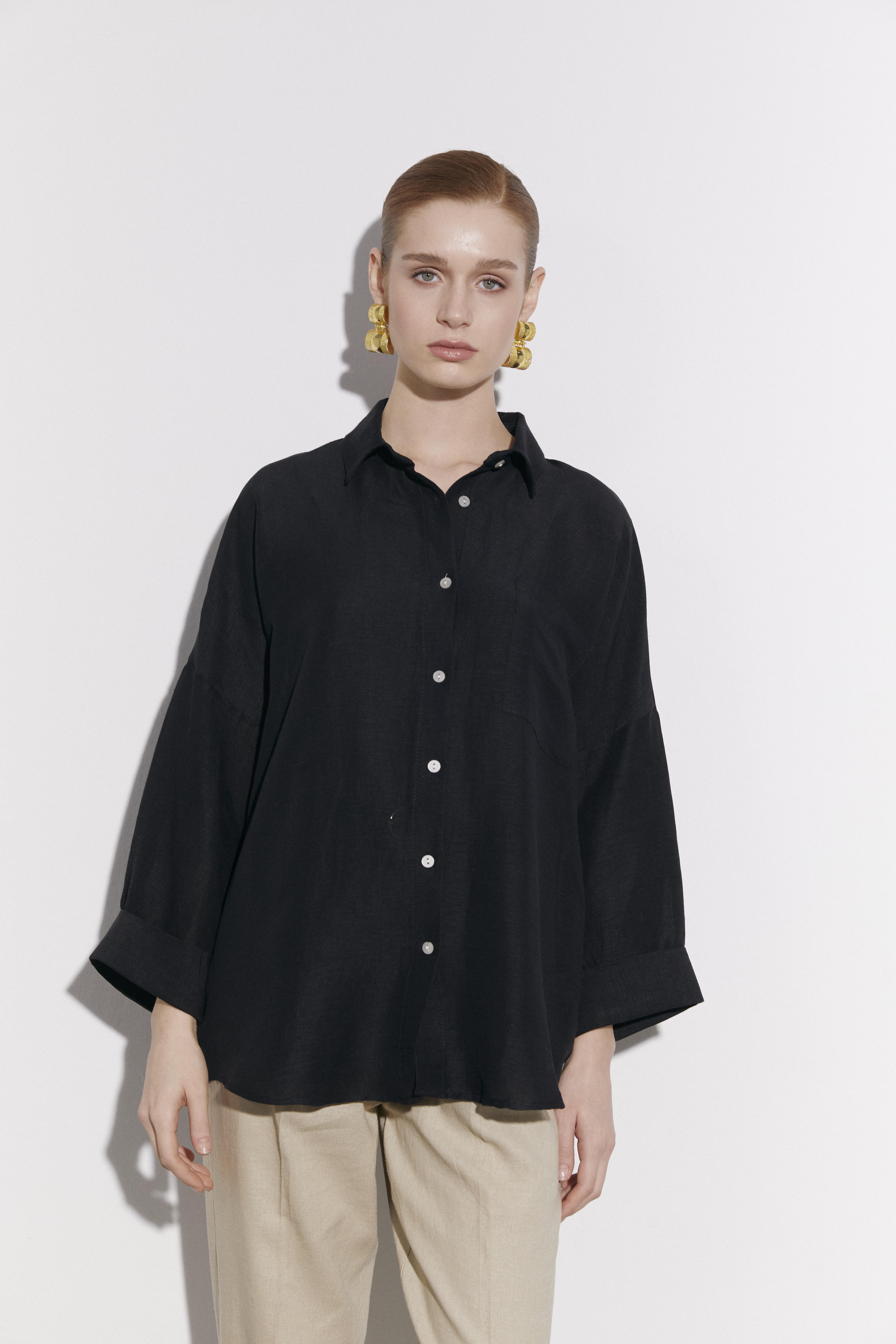 4920 OVERSIZE GÖMLEK SİYAH