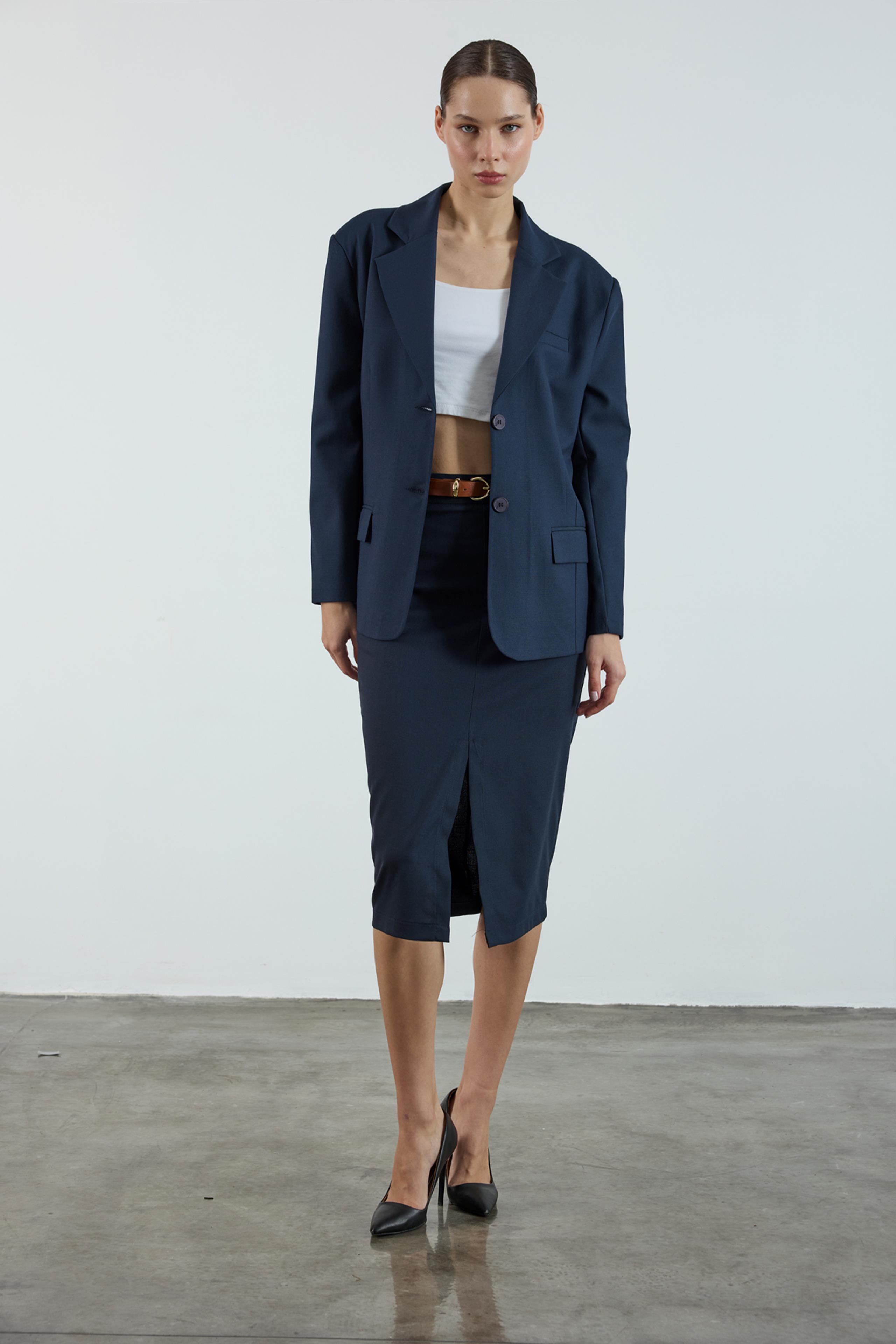 3261 POLİVİSKON ETEK LACİVERT