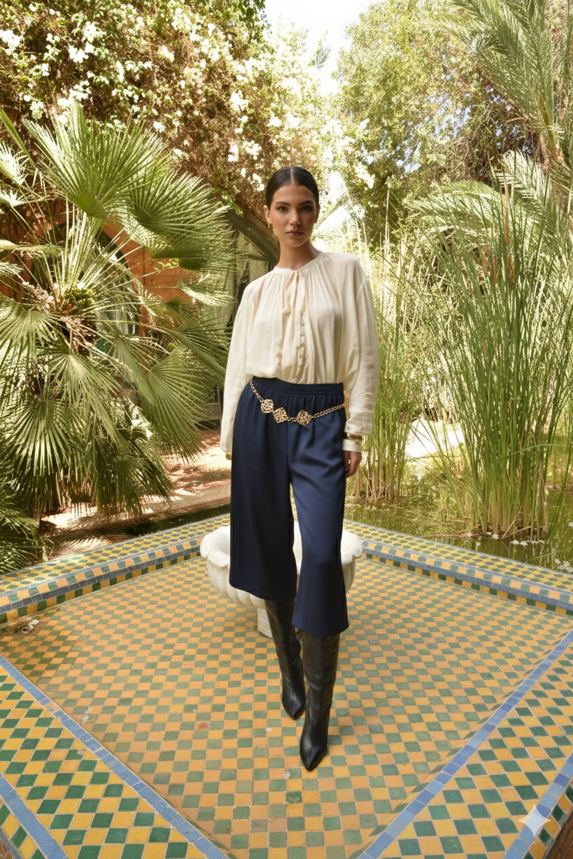 51217 SATEN PANTOLON LACİVERT