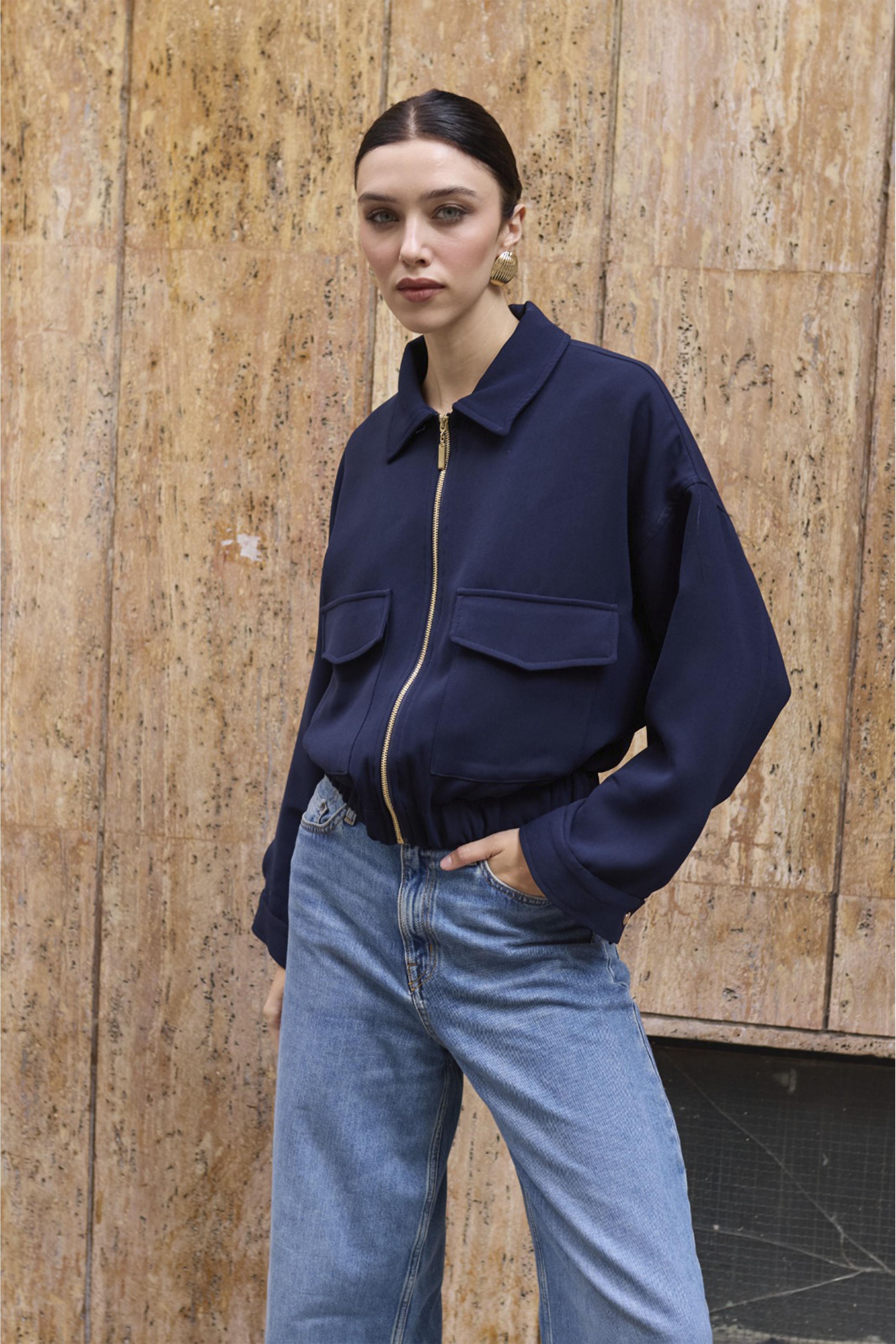 9644 CEPLİ CEKET KOYU LACİVERT