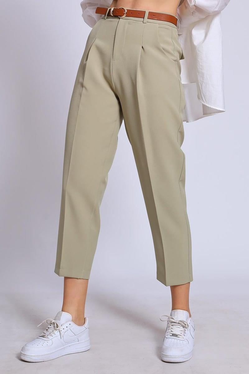 50938 KEMERLİ PANTOLON AÇIK HAKİ