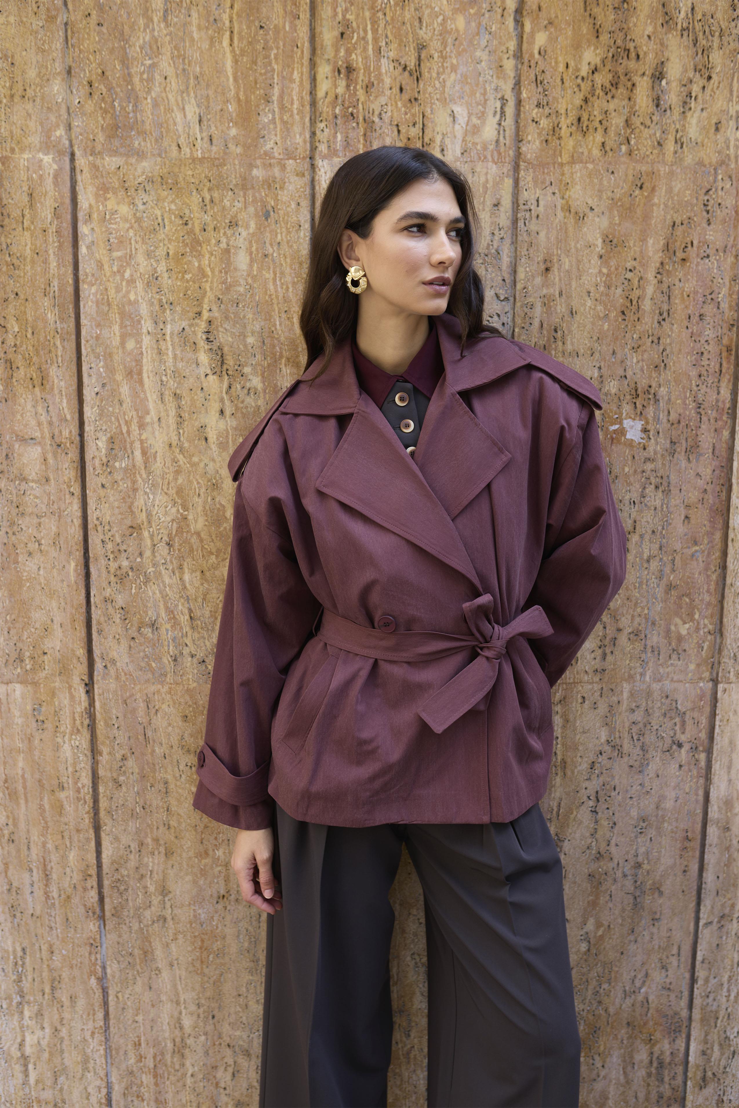 9609 KISA TRENÇ BORDO