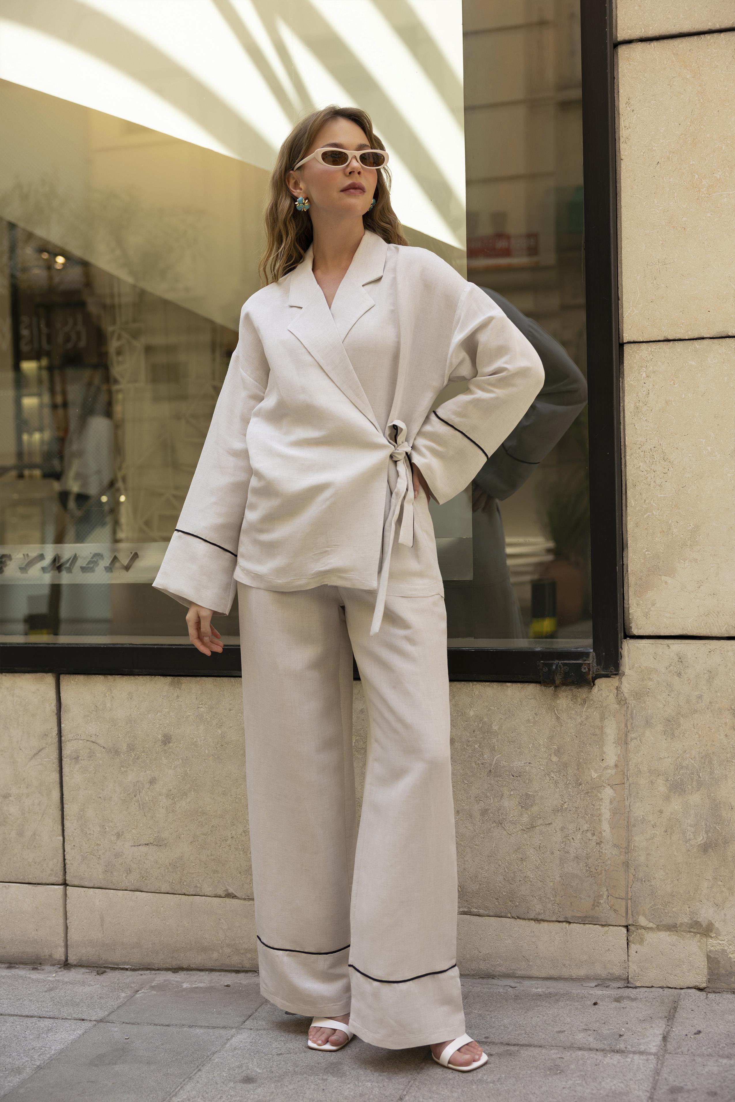 51144 BAĞCIKLI CEKET PANTOLON TAKIM TAŞ