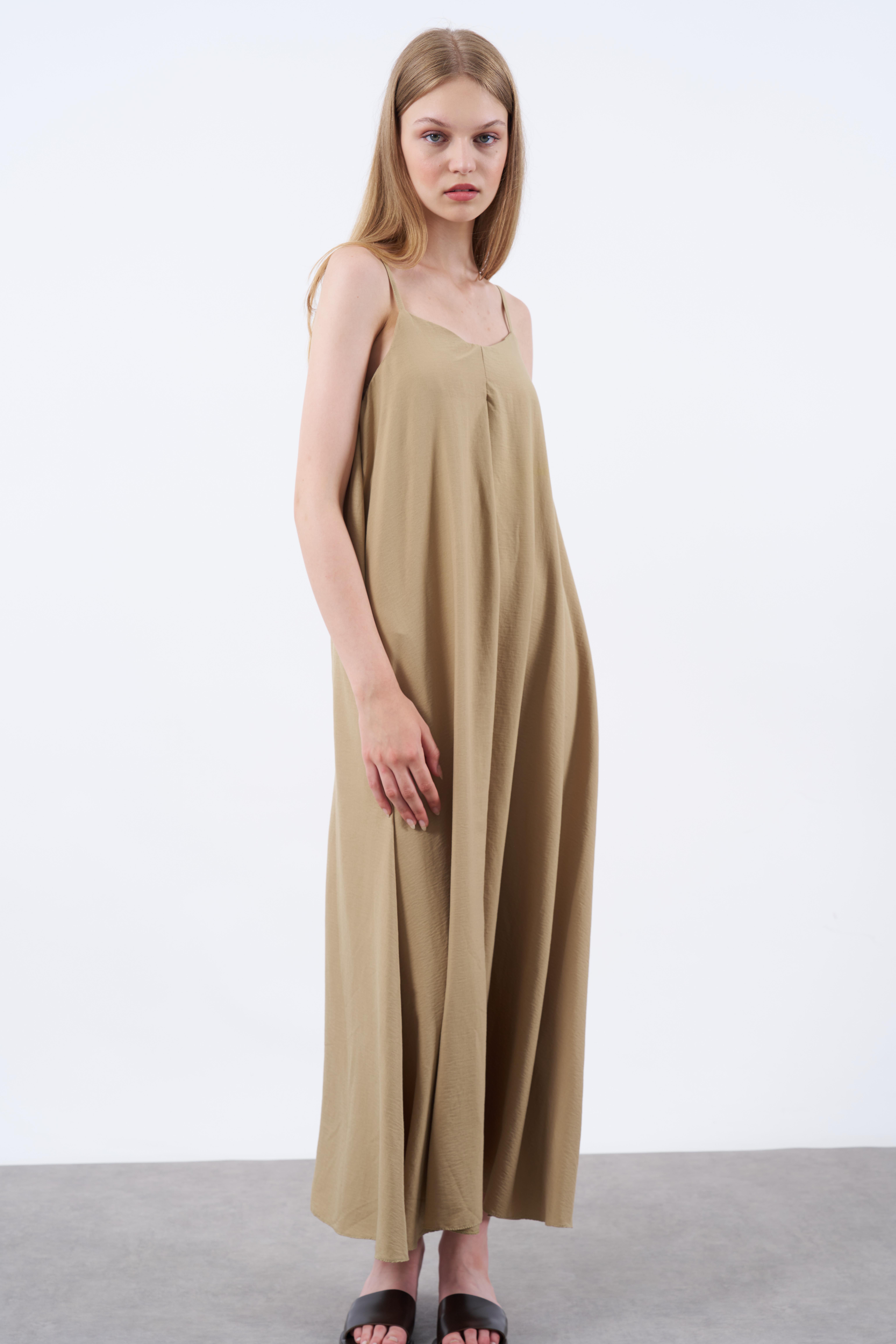 2975 ASKILI ELBİSE CAMEL