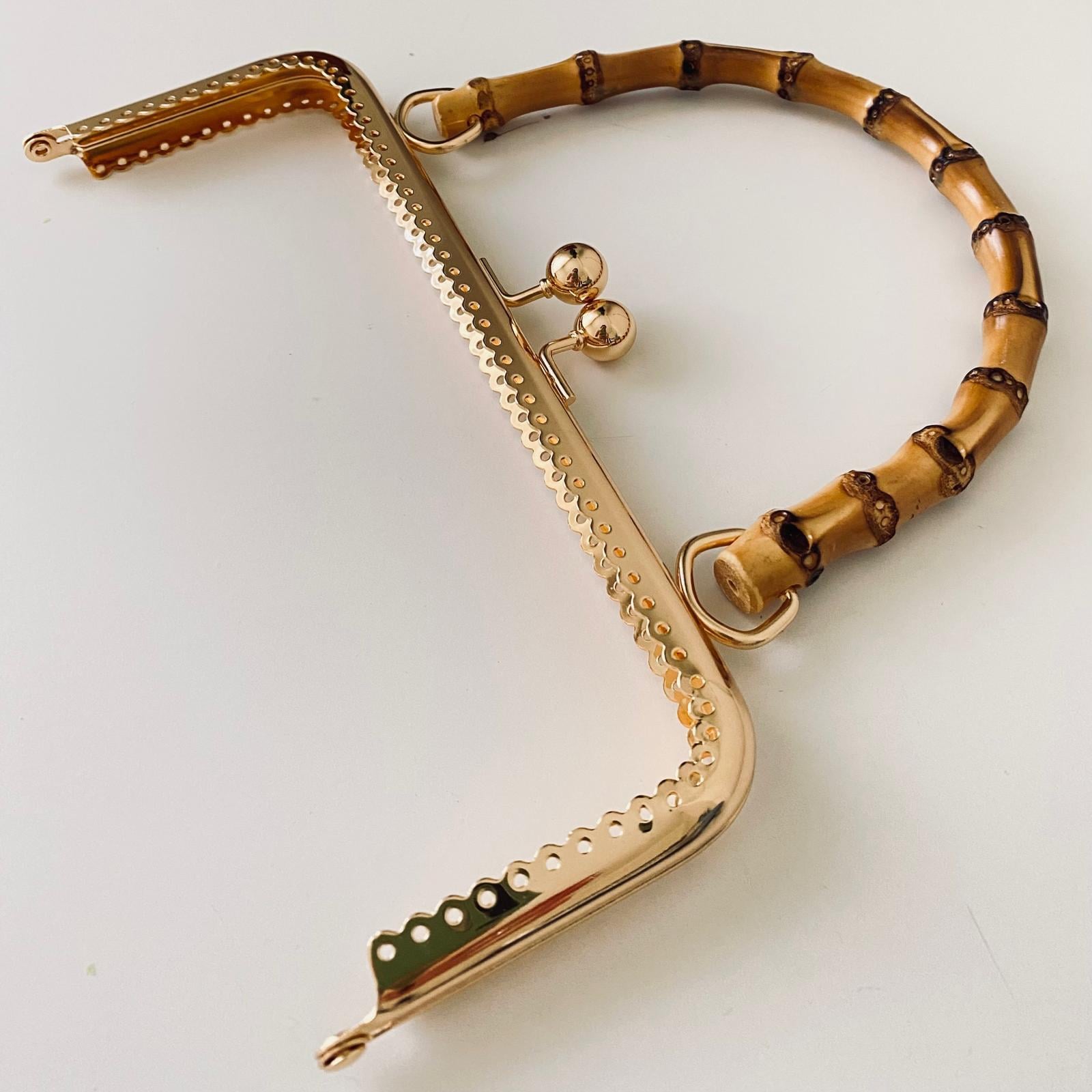 Bambu Saplı Çanta Klipsi Altın 20 Cm