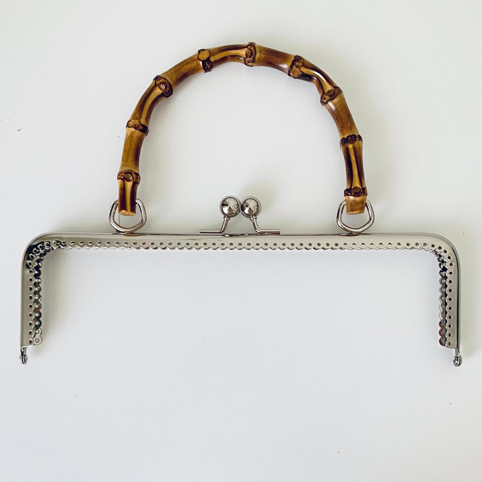 Bambu Saplı Çanta Klipsi Gümüş 25 Cm