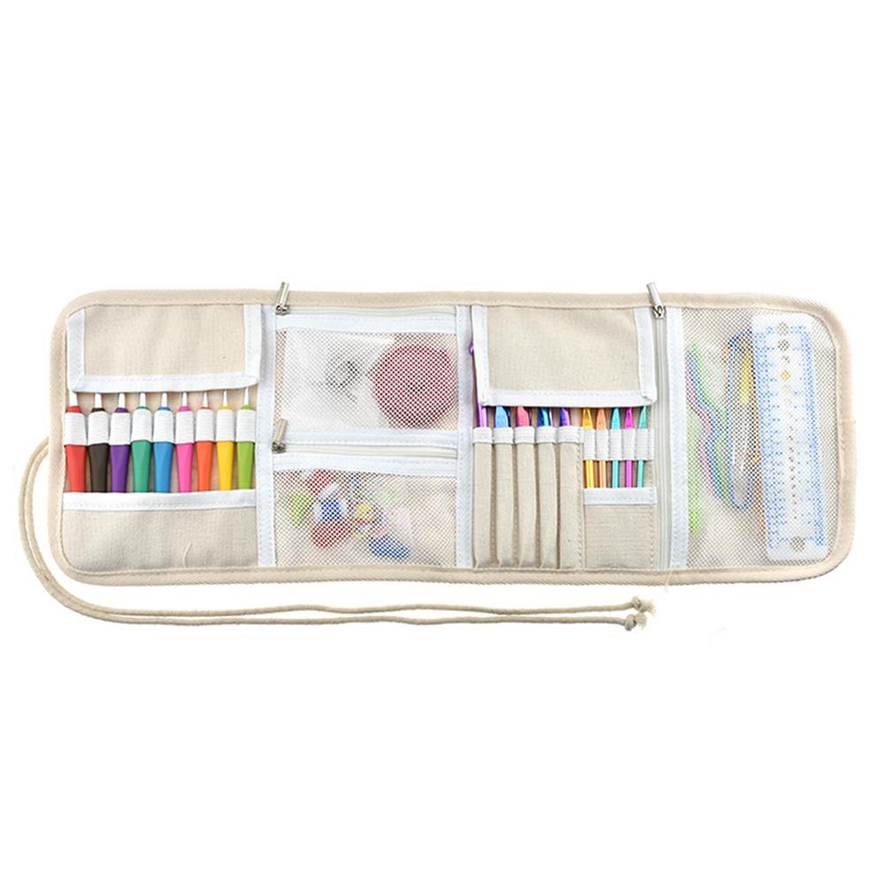 Baykuş Desenli Çantalı Zengin Tığ ve Örgü Malzemeleri Seti