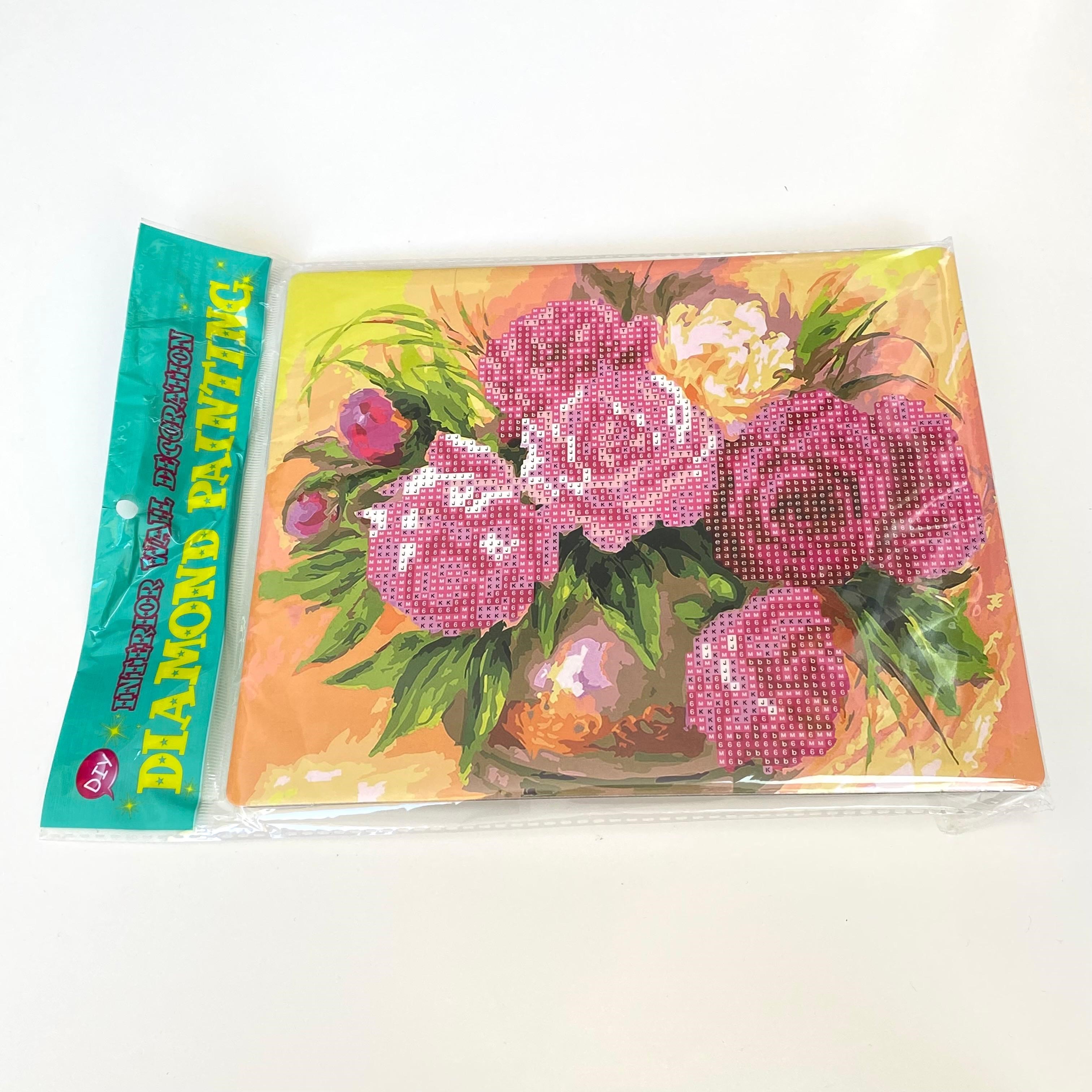 Boncuklu Taşlı Pano Mozaik Elmas Goblen Çocuklar İçin Diamond Tablo 21 x 25 Cm Çiçek Şöleni