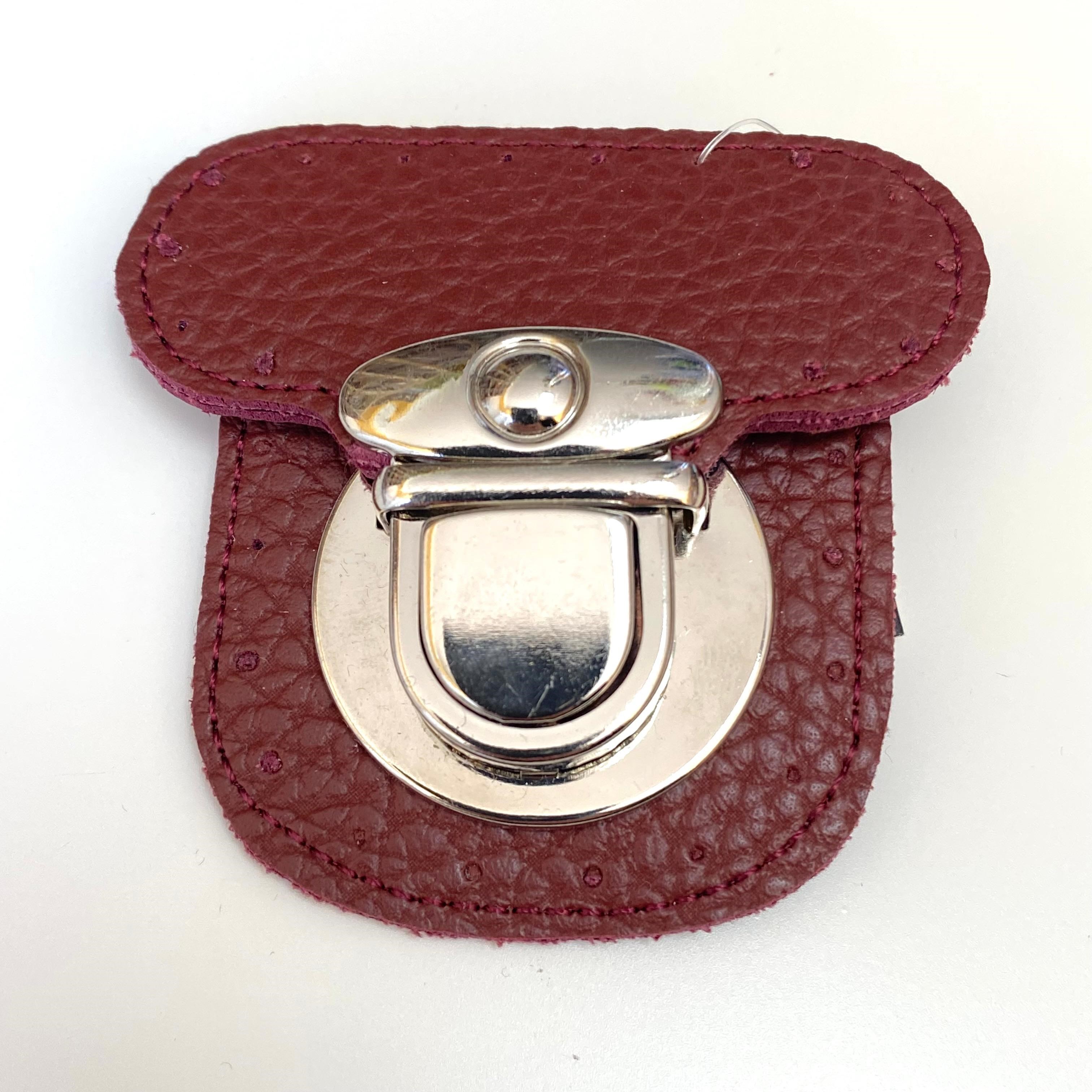 Derili Çanta Kiliti 6 x 6 Cm Bordo - Gümüş