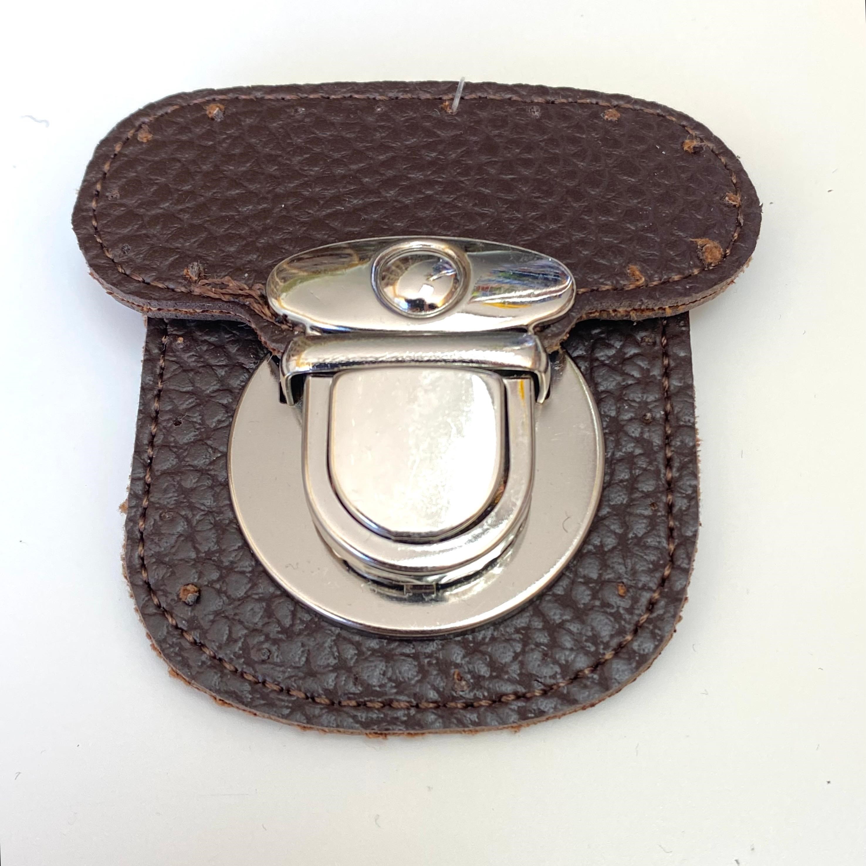 Derili Çanta Kiliti 6 x 6 Cm Kahve - Gümüş