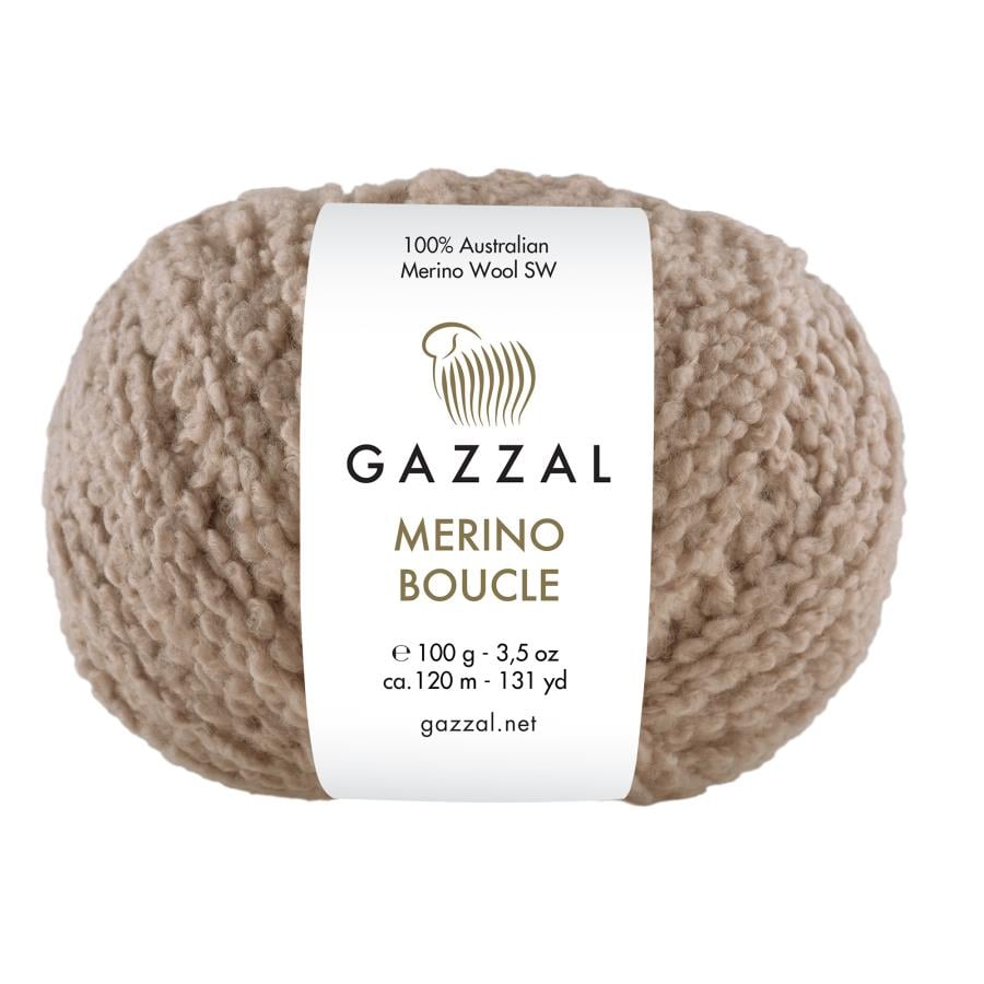 Gazzal Merino Boucle Saf Yün Örgü İpliği 100 Gr