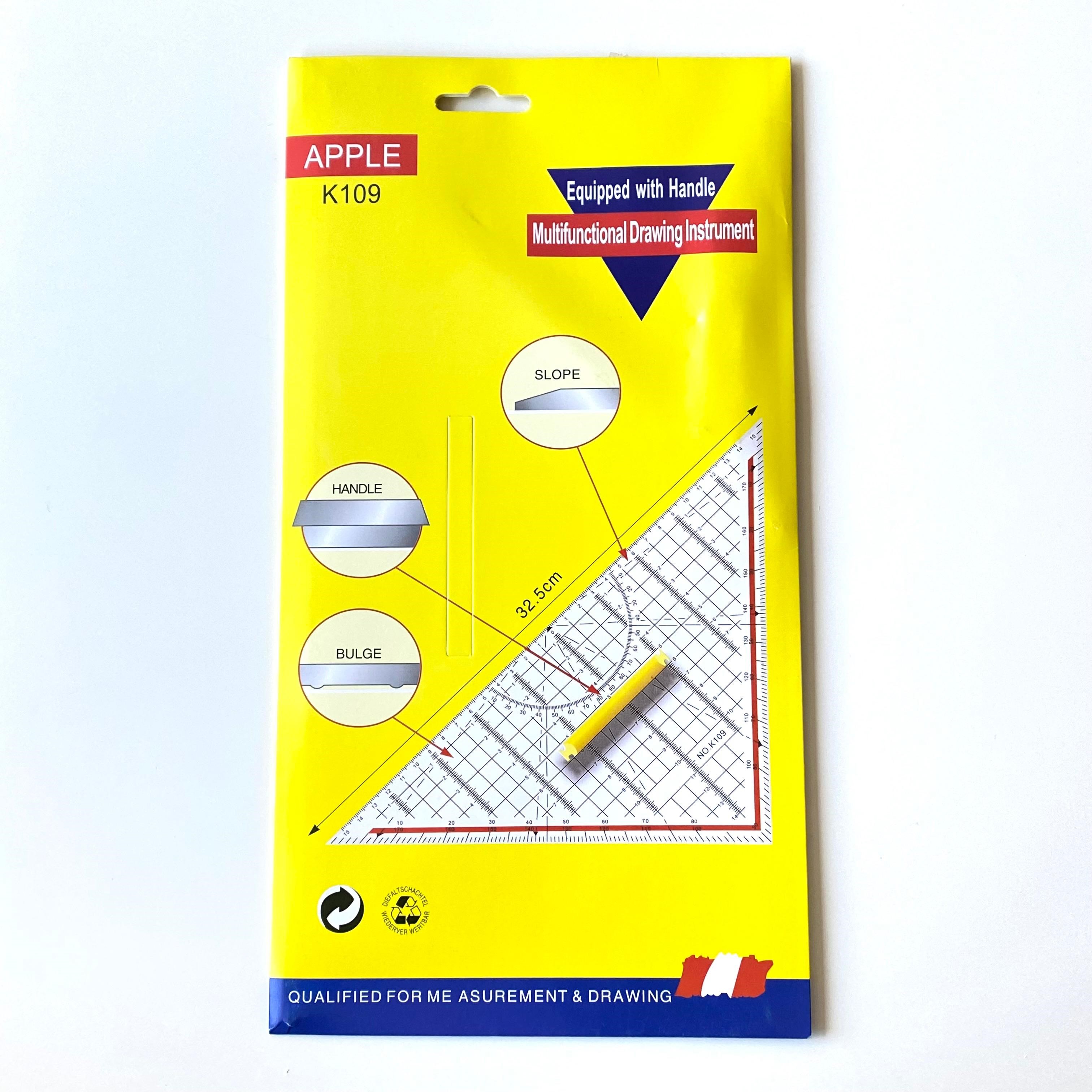 Geoder Cetvel Üçgen Terzi Dikiş Cetveli Şeffaf 32.5 Cm K109