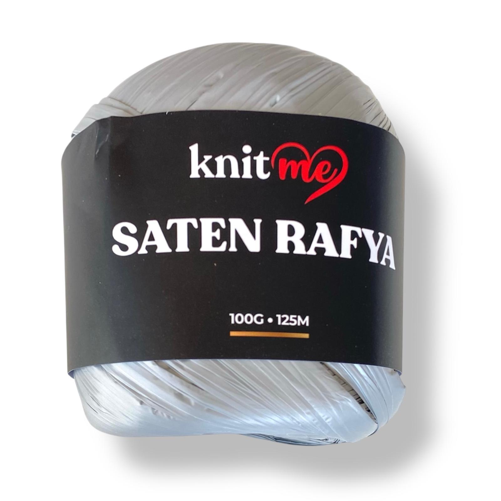 Knit Me Saten Rafya-Raffia İplik 100 Gr Gümüş