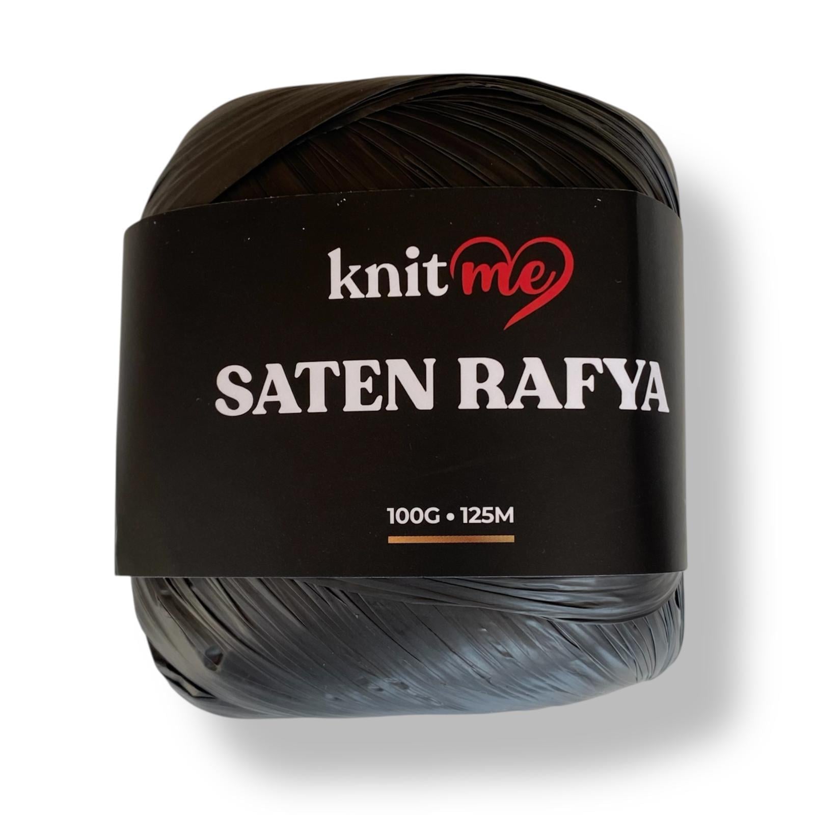 Knit Me Saten Rafya-Raffia İplik 100 Gr Siyah