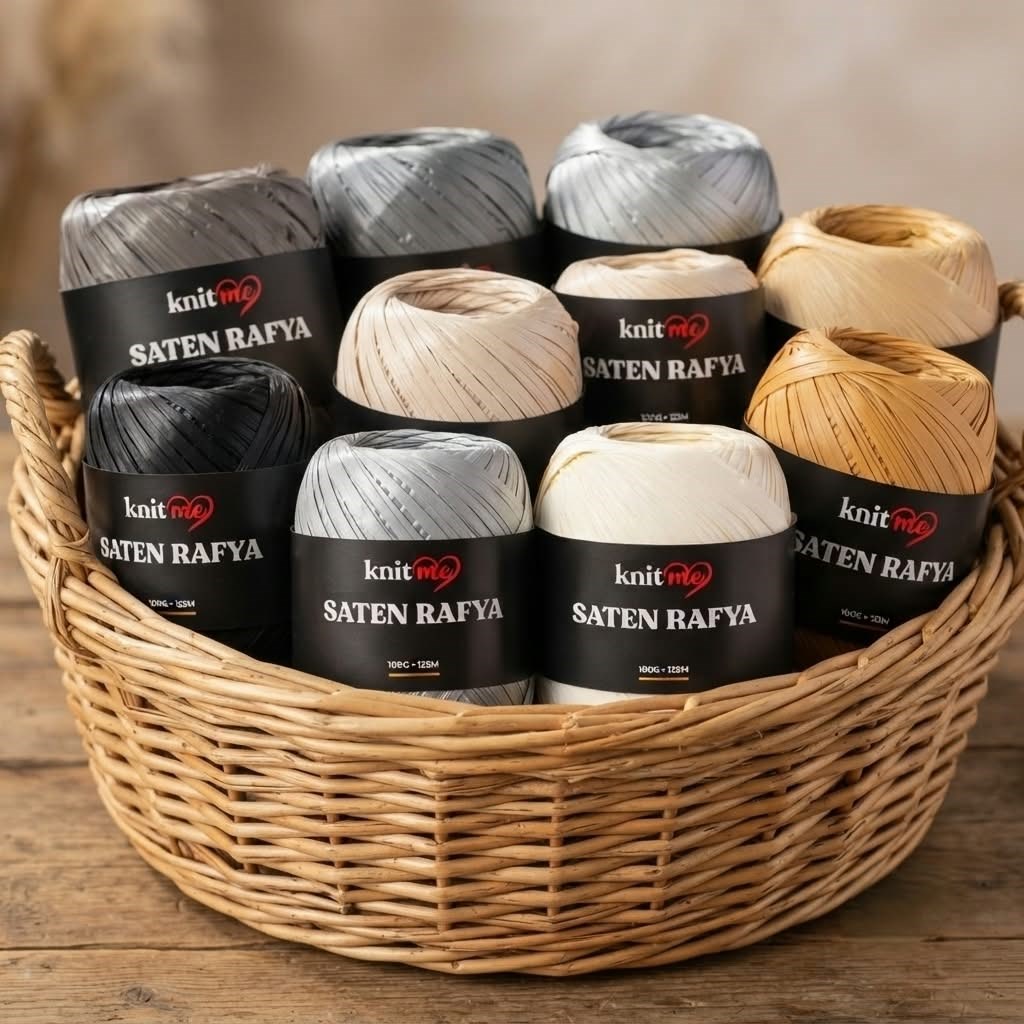 KnitMe Saten Rafya-Raffia Örgü İplik 100 Gr
