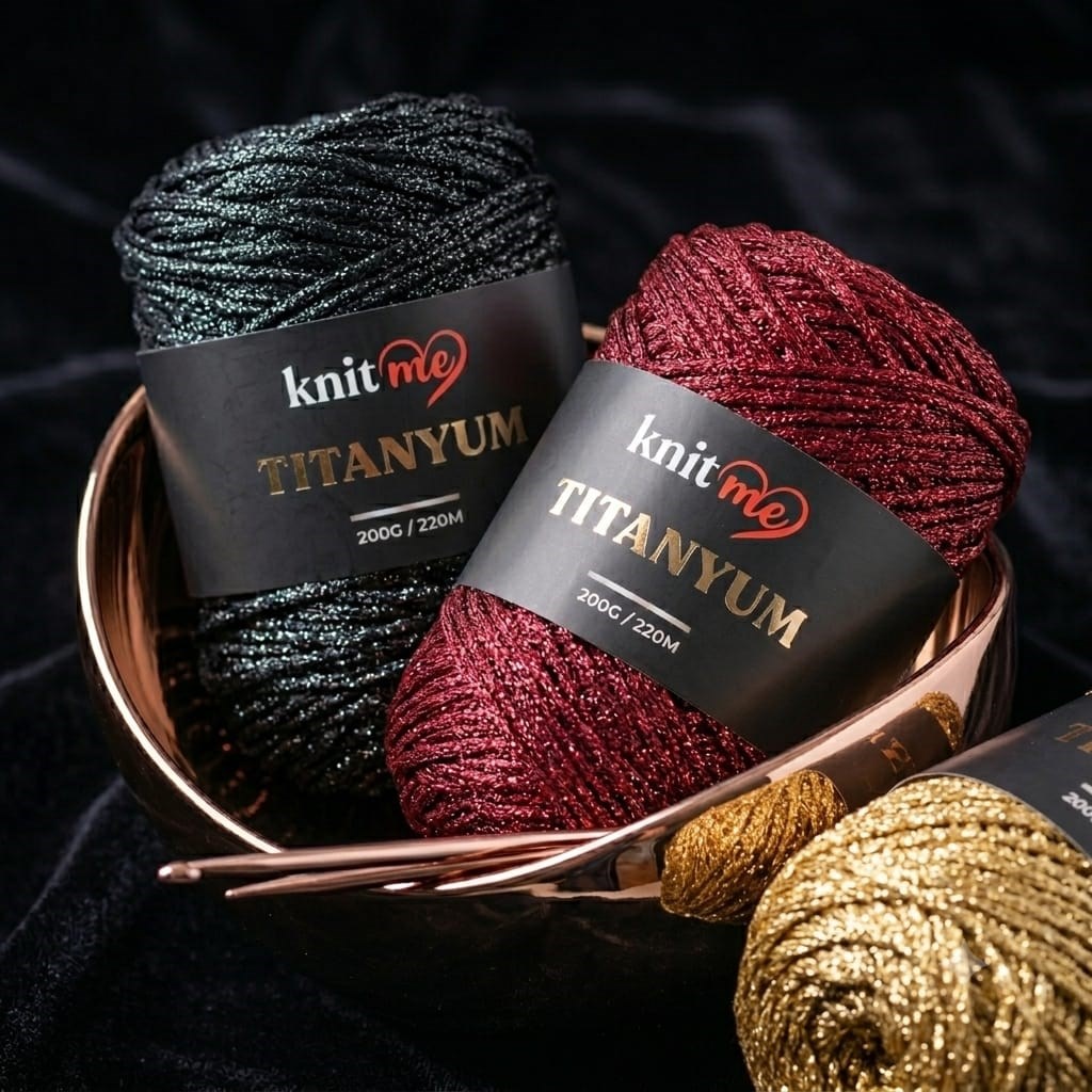 Knitme Titanyum Simli Çanta ve Aksesuar Örgü İpliği 200 Gr