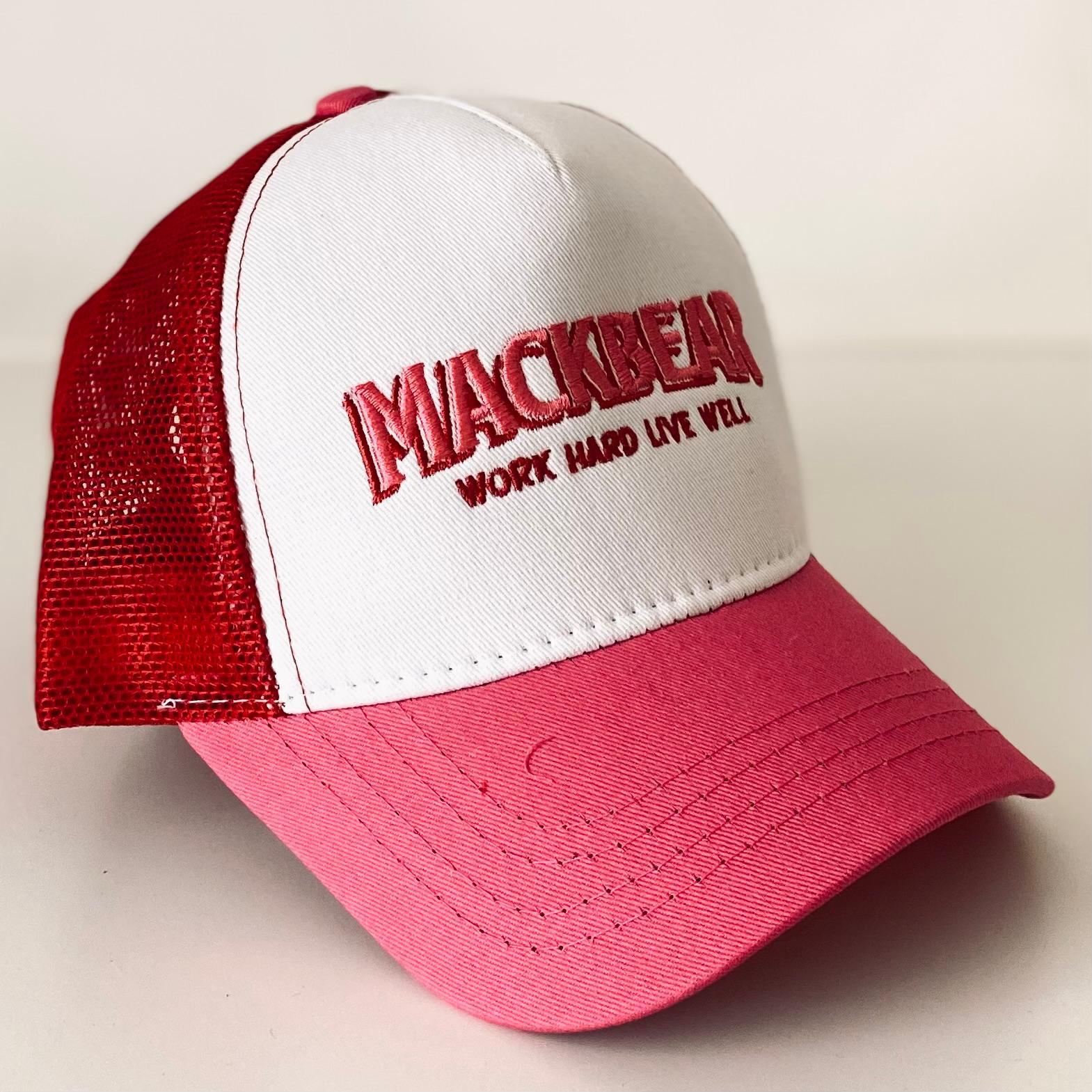 Mackbear Ayarlanabilir Unisex Şapka Beyaz Pembe