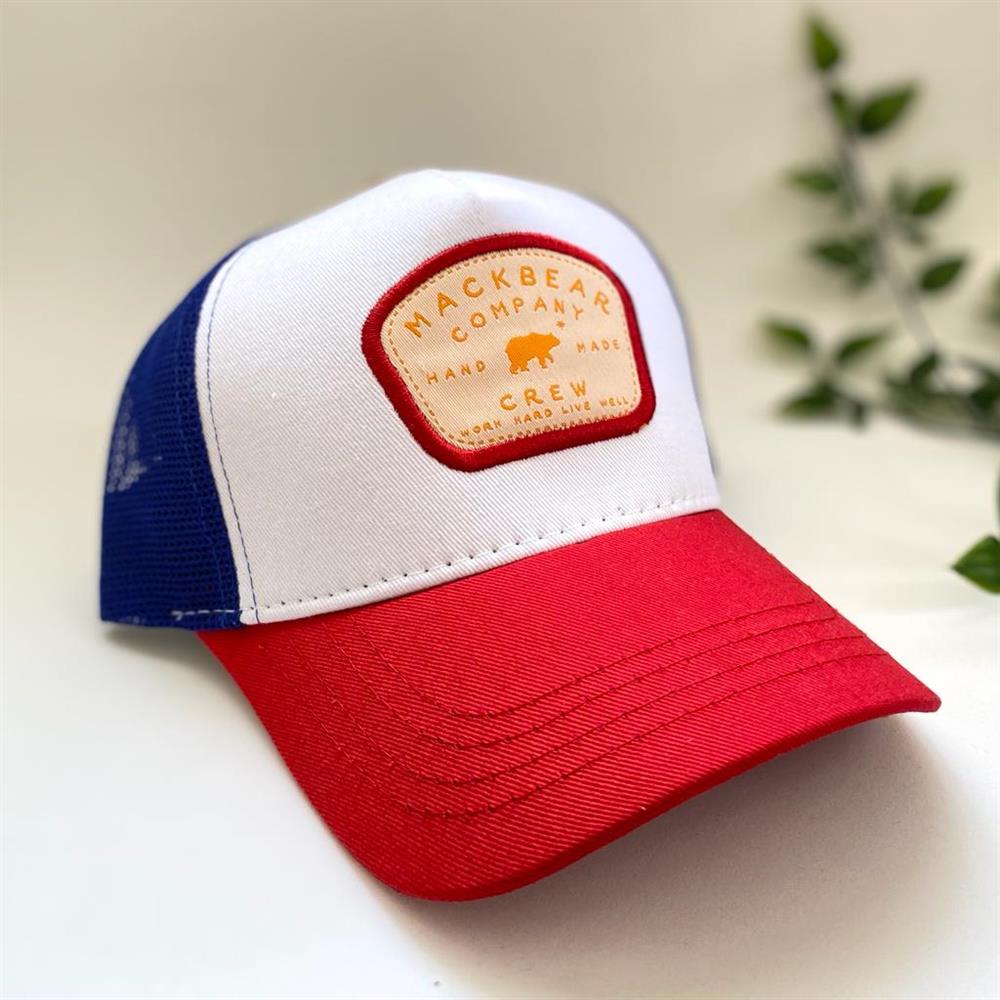 Mackbear Coffee Co. Unisex Şapka | Logolu Kırmızı Beyaz Lacivert Renkli Şapka