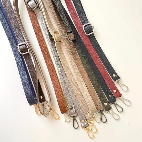 Sürgü Tokalı Ayarlanabilir Çanta Askısı 135 cm* 2 Cm Krem Renk Altın Kancalı