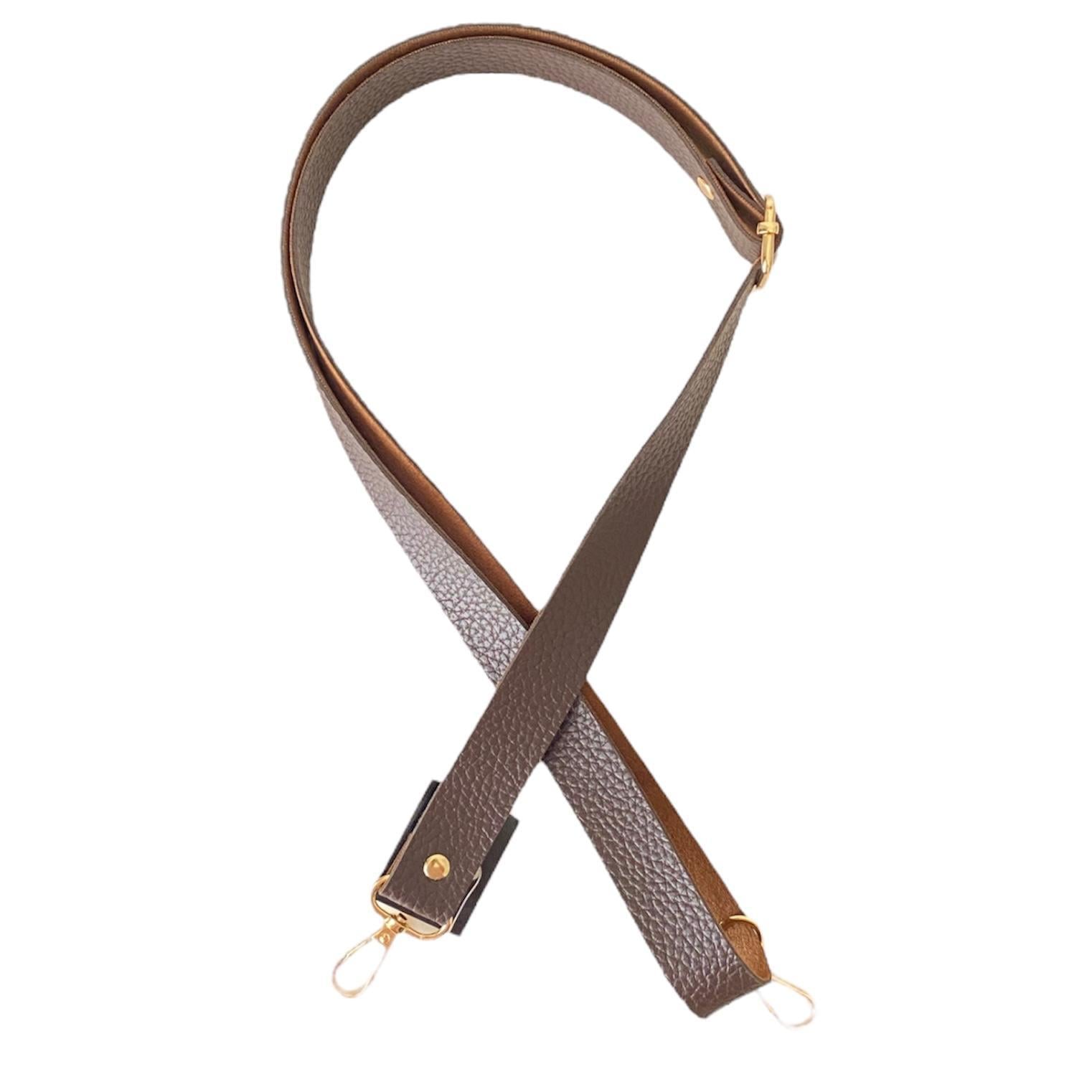 Sürgü Tokalı Çanta Askısı 135 cm* 2.5 Cm Bakır Renk Altın Kancalı
