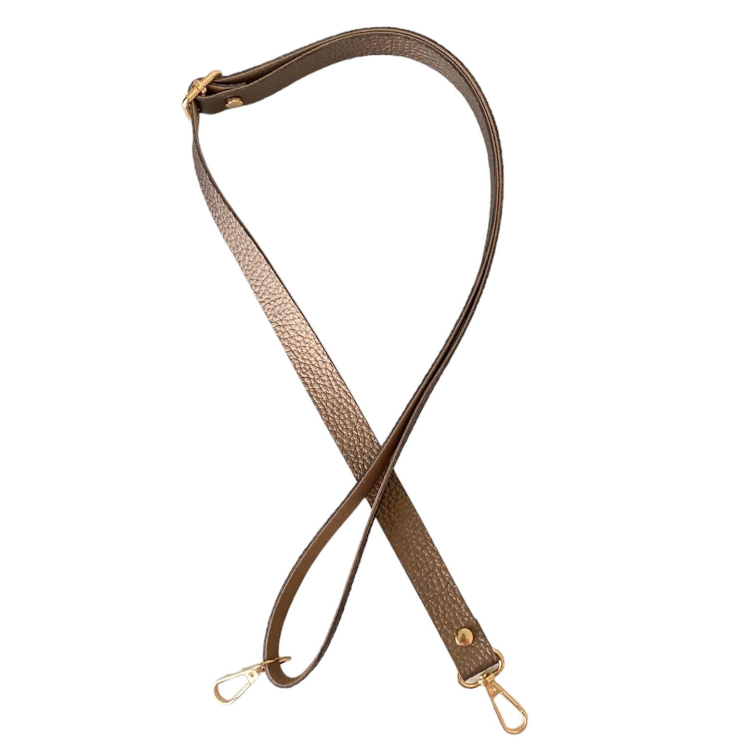 Sürgü Tokalı Çanta Askısı 135 cm* 2 Cm Bakır Renk Altın Kancalı