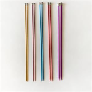 Yabalı Örgü Şiş Seti Renkli Alüminyum 35 Cm ( 5 Adet ) | 2,5 - 3 - 3,5 - 4,5 - 5