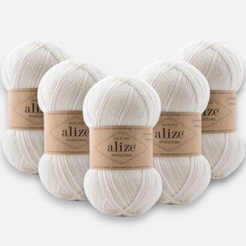Alize Wooltime 55 Örgü İpi %75 Yünlü 5 Adet