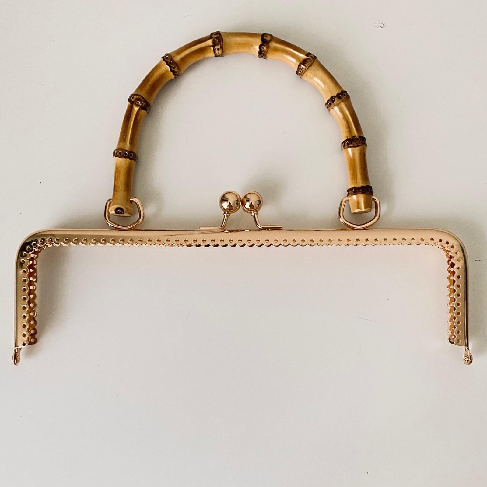 Bambu Saplı Çanta Klipsi Altın 25 Cm