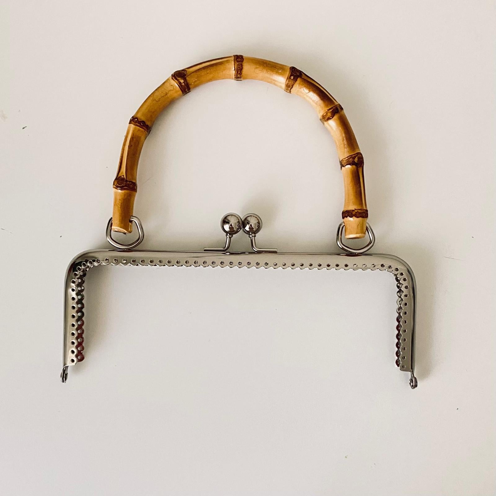 Bambu Saplı Çanta Klipsi Gümüş 20 Cm