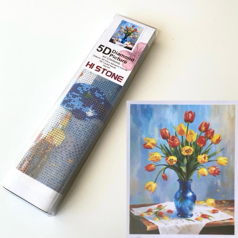 Boncuklu Taşlı Pano Çocuklar İçin Mozaik Elmas Goblen Diamond Tablo 30 X 40 Cm Çiçekler