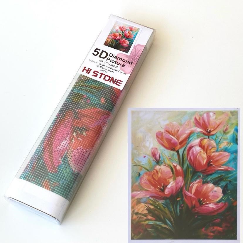 Boncuklu Taşlı Pano Çocuklar İçin Mozaik Elmas Goblen Diamond Tablo 30 X 40 Cm Çiçekler A