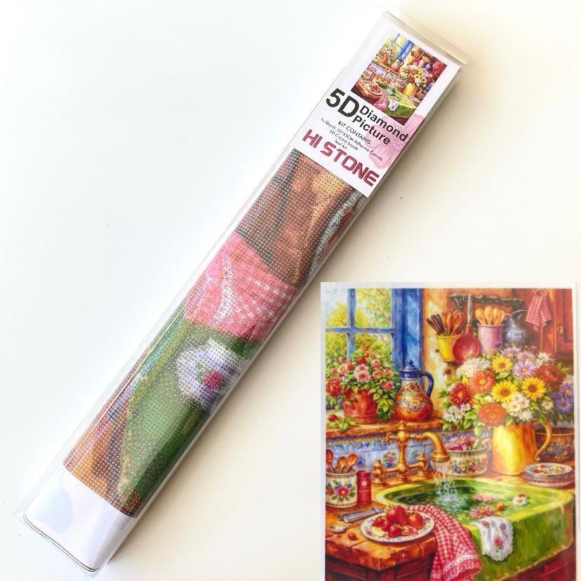 Boncuklu Taşlı Pano Mozaik Elmas Goblen Çocuklar İçin Diamond Tablo 50 X 65 Cm Nostajik Mutfak