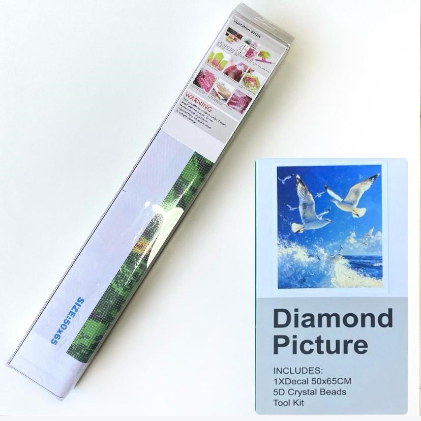 Boncuklu Taşlı Pano Mozaik Elmas Goblen Çocuklar İçin Diamond Tablo 50 X 65 Cm Güvercinler