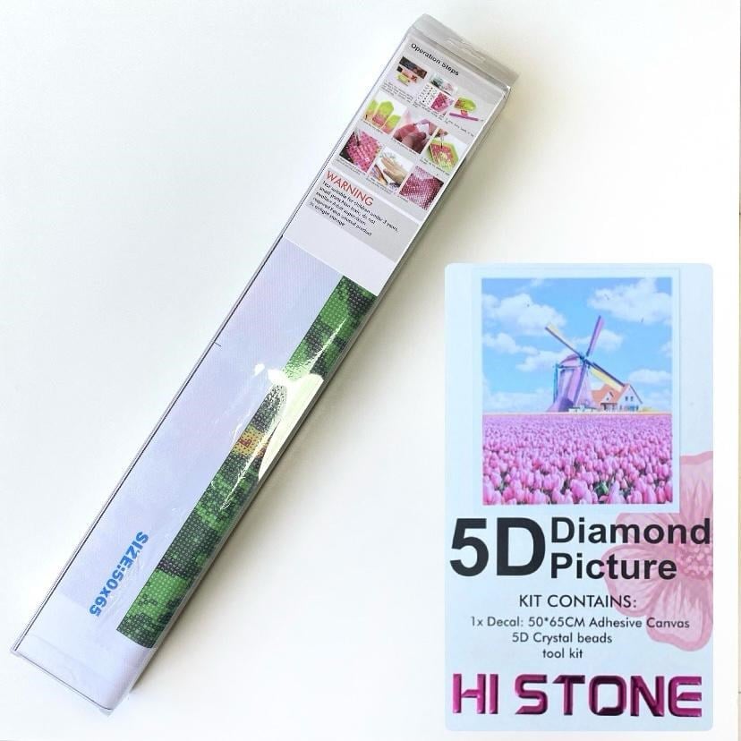 Boncuklu Taşlı Pano Mozaik Elmas Goblen Çocuklar İçin Diamond Tablo 50 X 65 Cm Yel Değirmeni