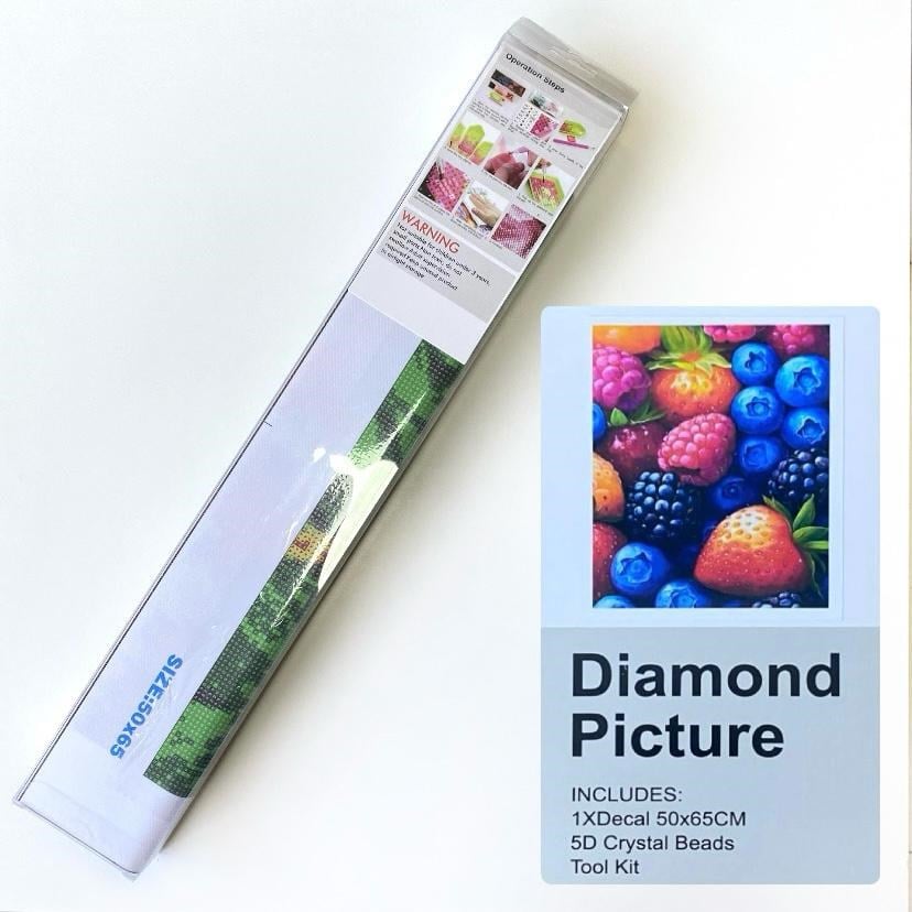 Boncuklu Taşlı Pano Mozaik Elmas Goblen Çocuklar İçin Diamond Tablo 50 X 65 Cm Tropik Meyveler