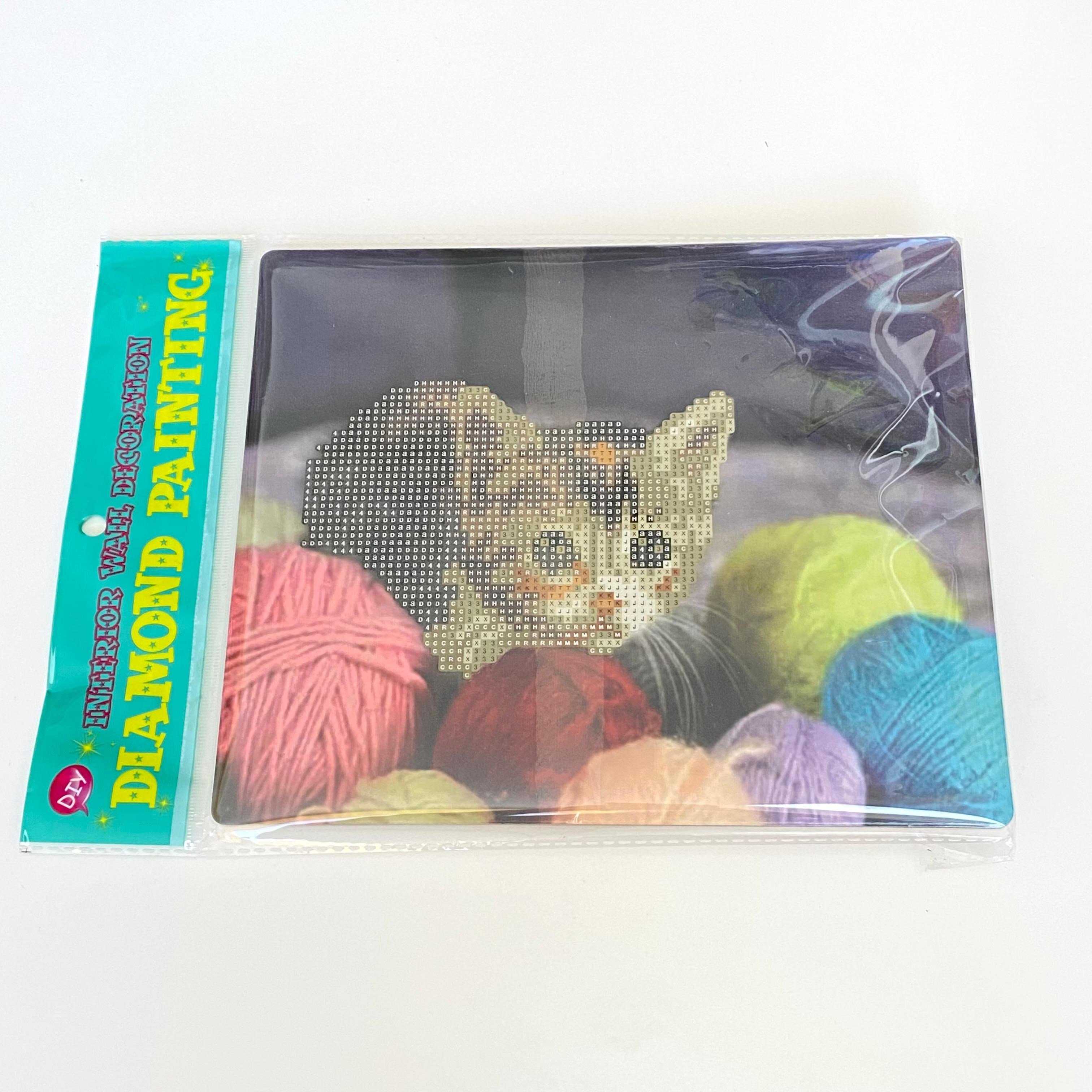 Boncuklu Taşlı Pano Mozaik Elmas Goblen Çocuklar İçin Diamond Tablo 21 x 25 Cm Şaşkın Kedi