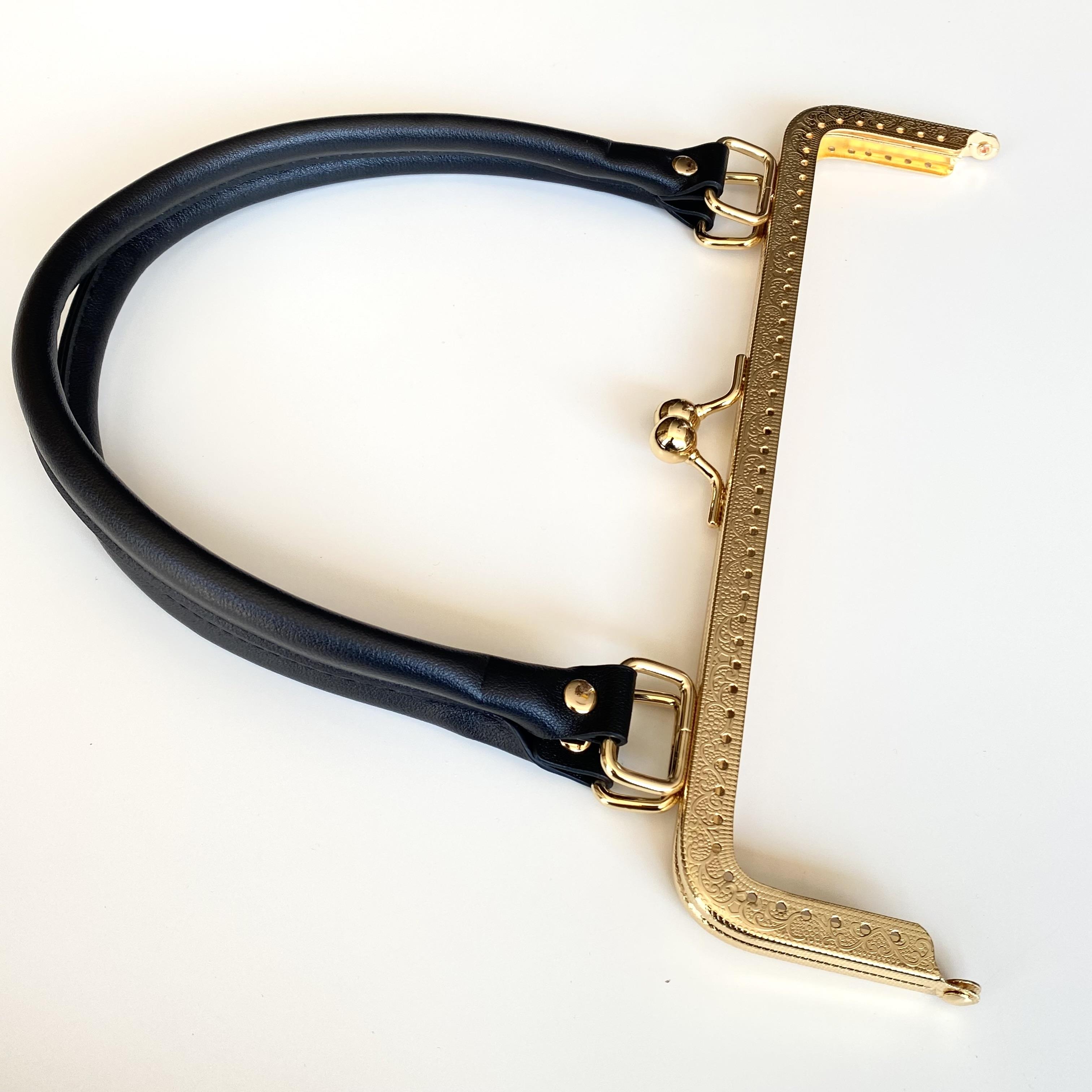 Çanta Bursu - Çanta Suni Deri Saplı Altın Renk 25 Cm BA-0091