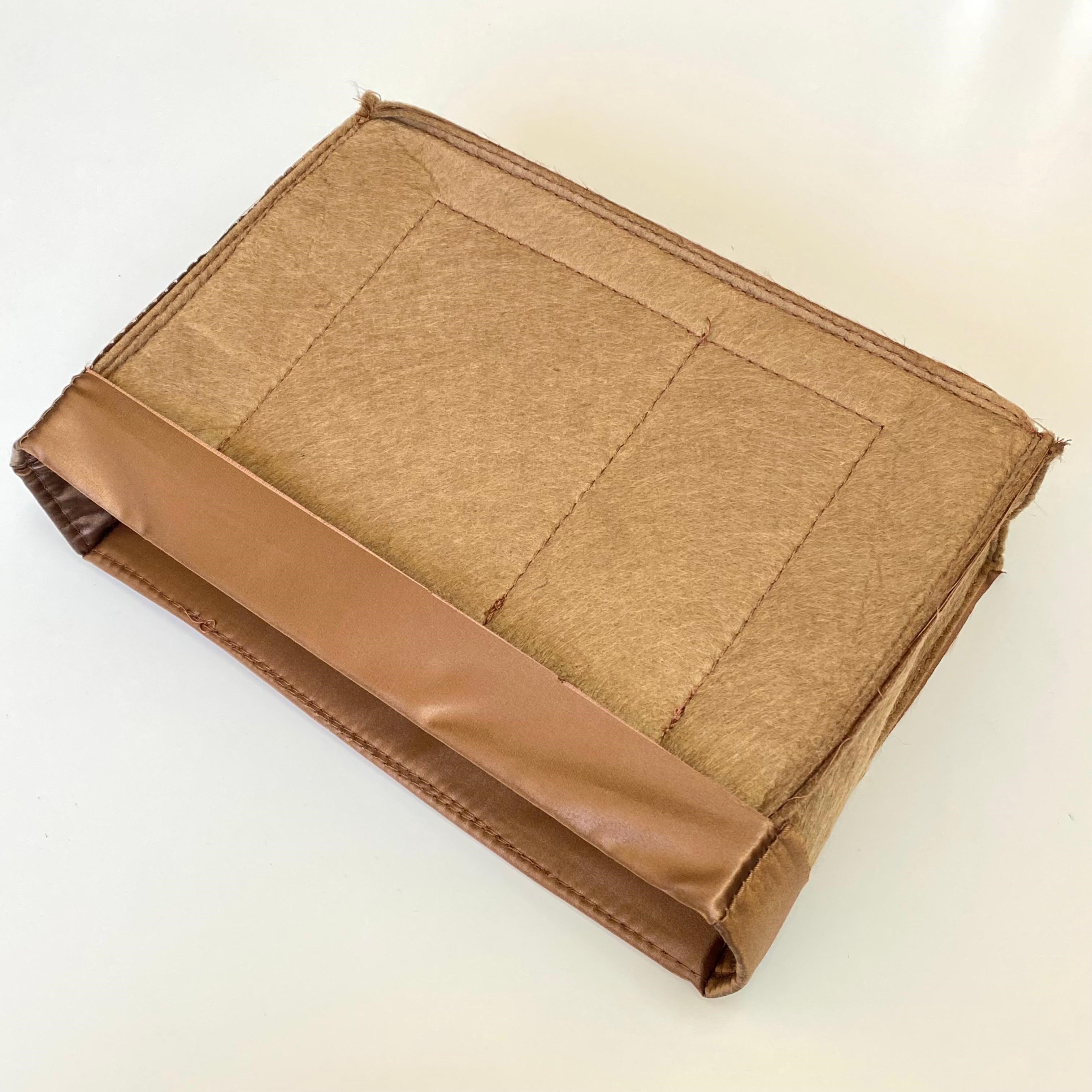 Çanta Tabanlı Keçe Çanta Astarı Örgü Aksesuarı 30 X 20 Cm Taba