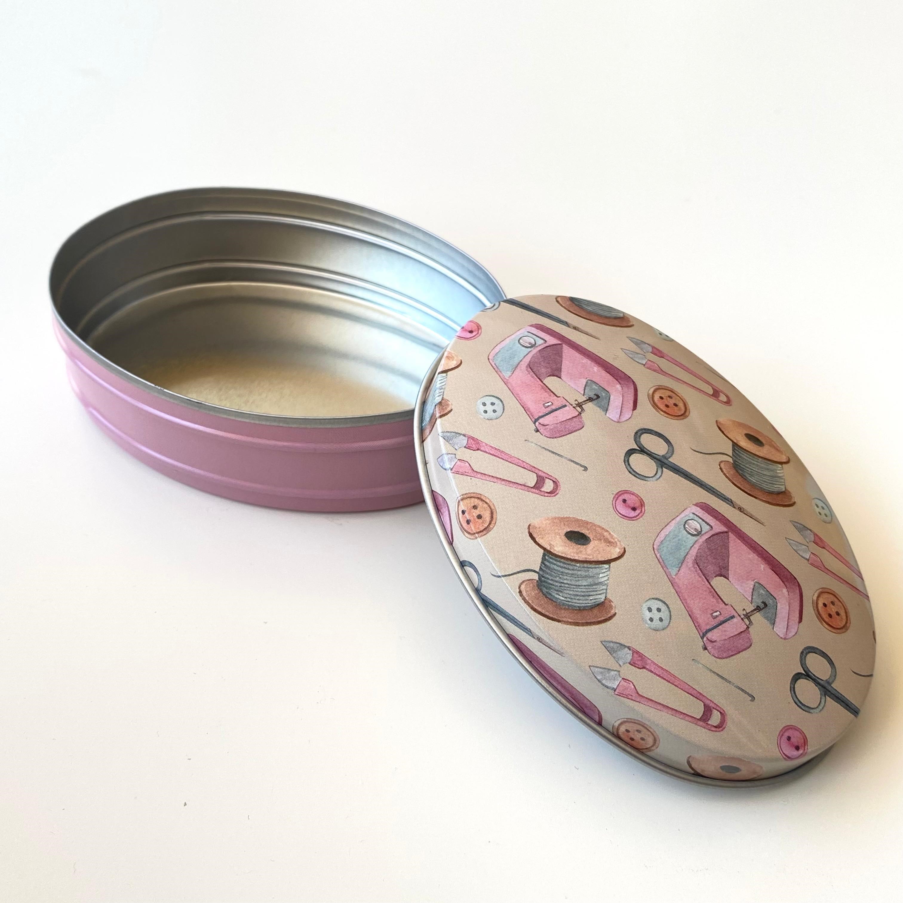 Elips Metal Kutu, Hediyelik, Takı, Dikiş ve Hobi Kutusu  70054  *6,5 Cm *9 Cm *6 Cm *3 Cm Model D