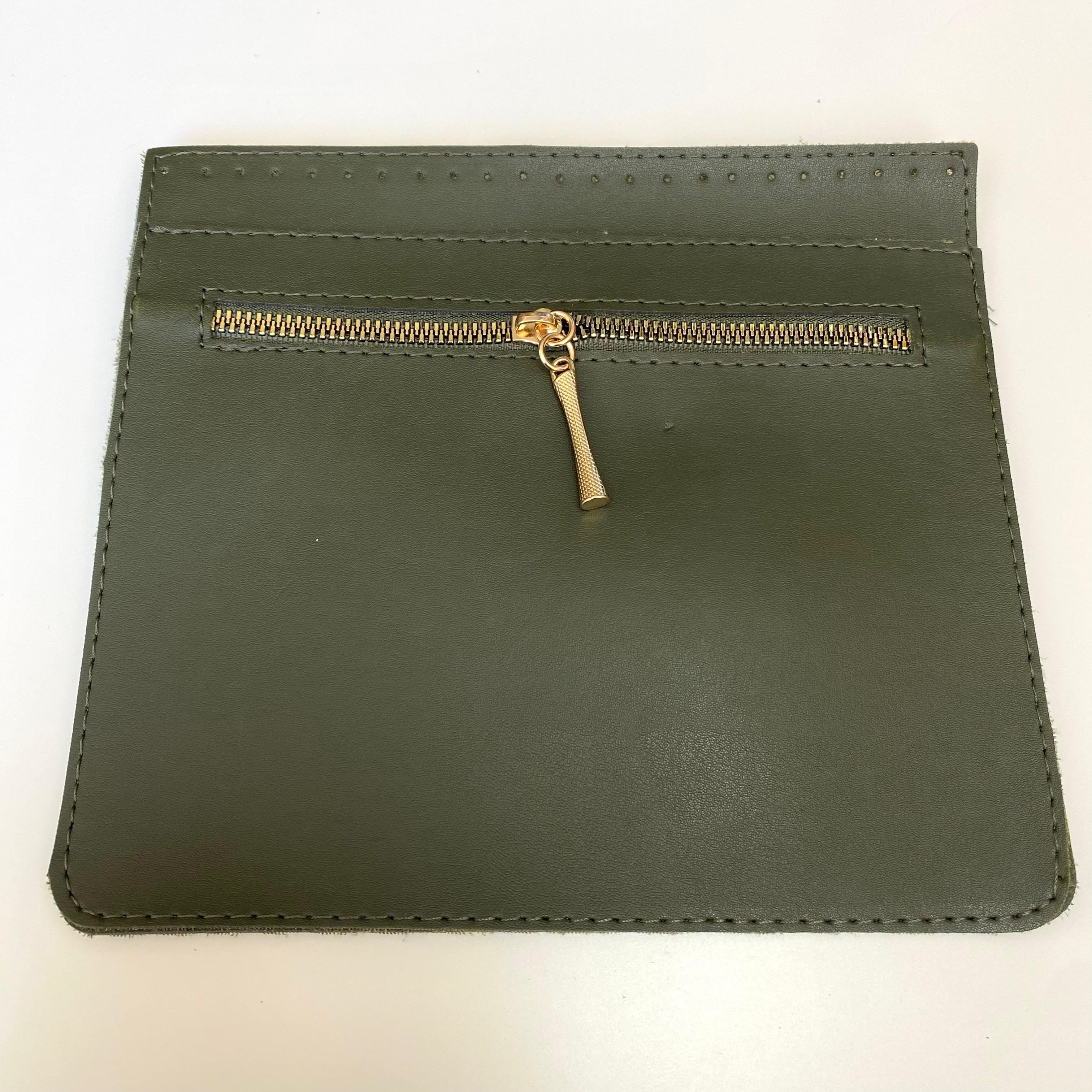 Fermuarlı Çanta Cebi Örgü Malzemesi 21 X 19 Cm Haki A