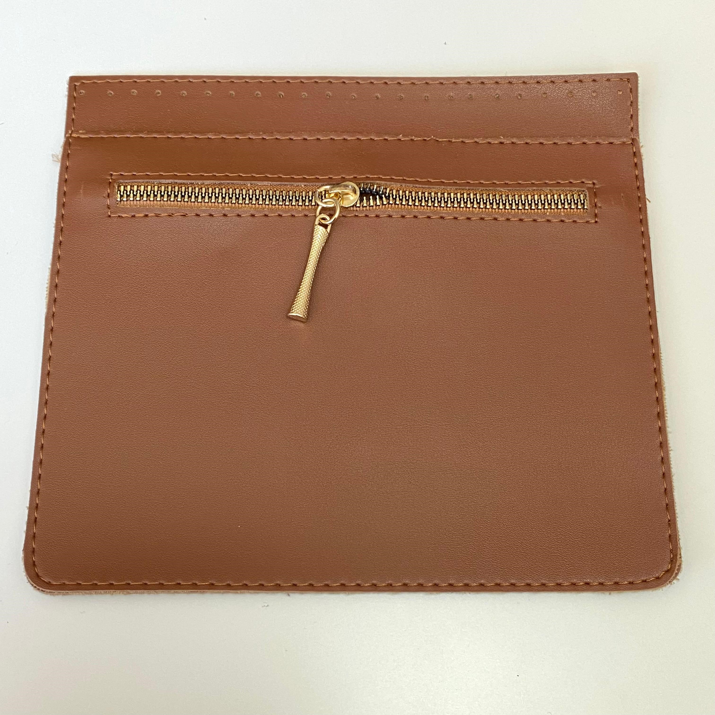 Fermuarlı Çanta Cebi Örgü Malzemesi 21 X 19 Cm Taba B