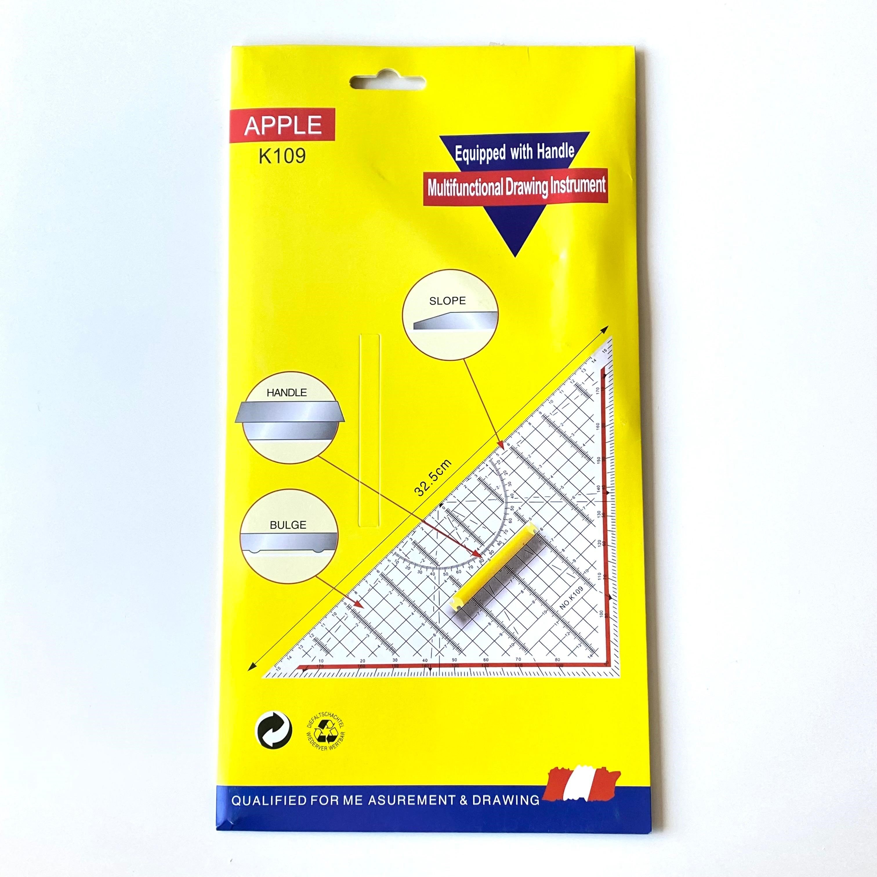 Geoder Cetvel Üçgen Terzi Dikiş Cetveli Şeffaf 32.5 Cm K109