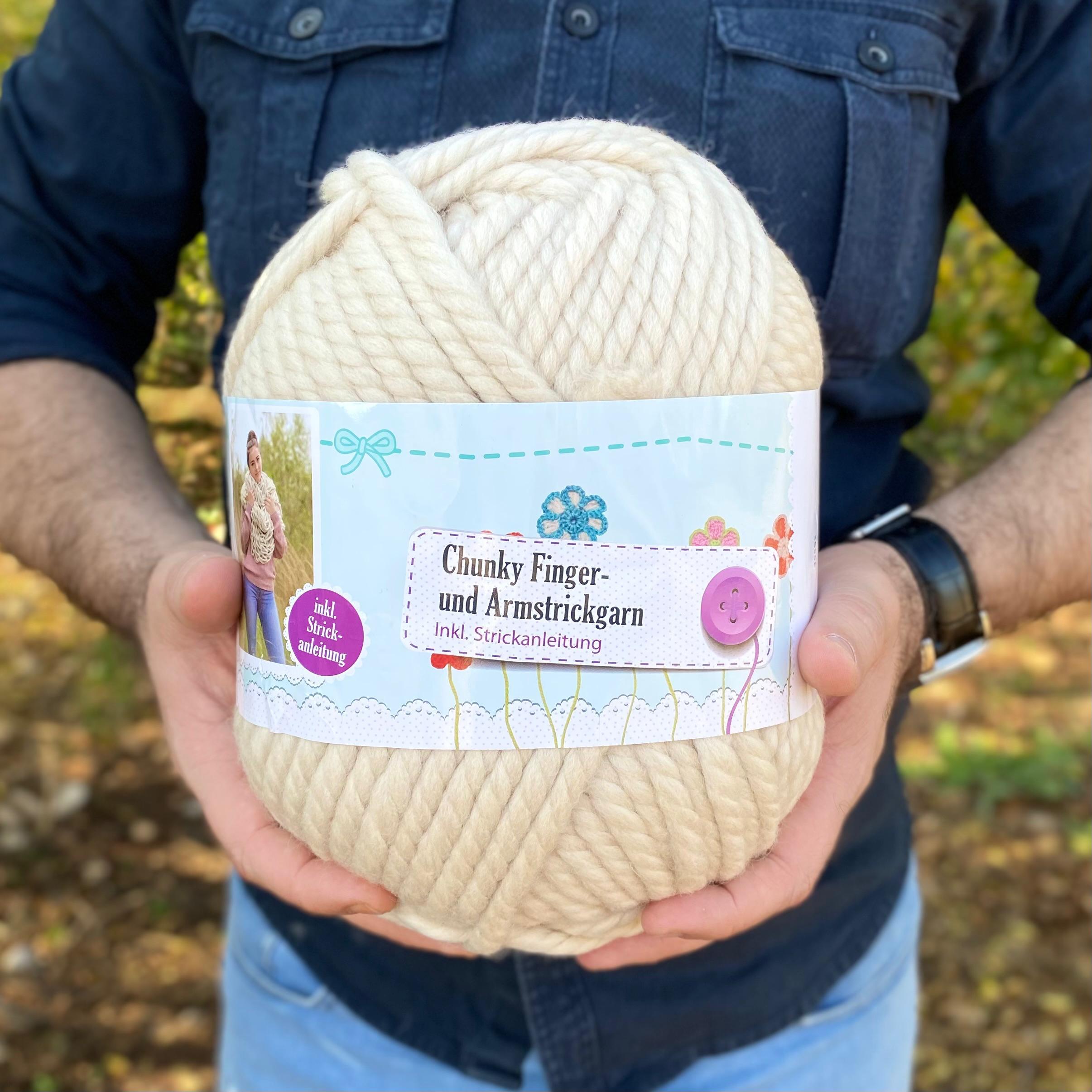 İhraç Fazlası Saf Yün Kalın Chunky Finger Dev İplik M009168 Krem | 800-900 Gr